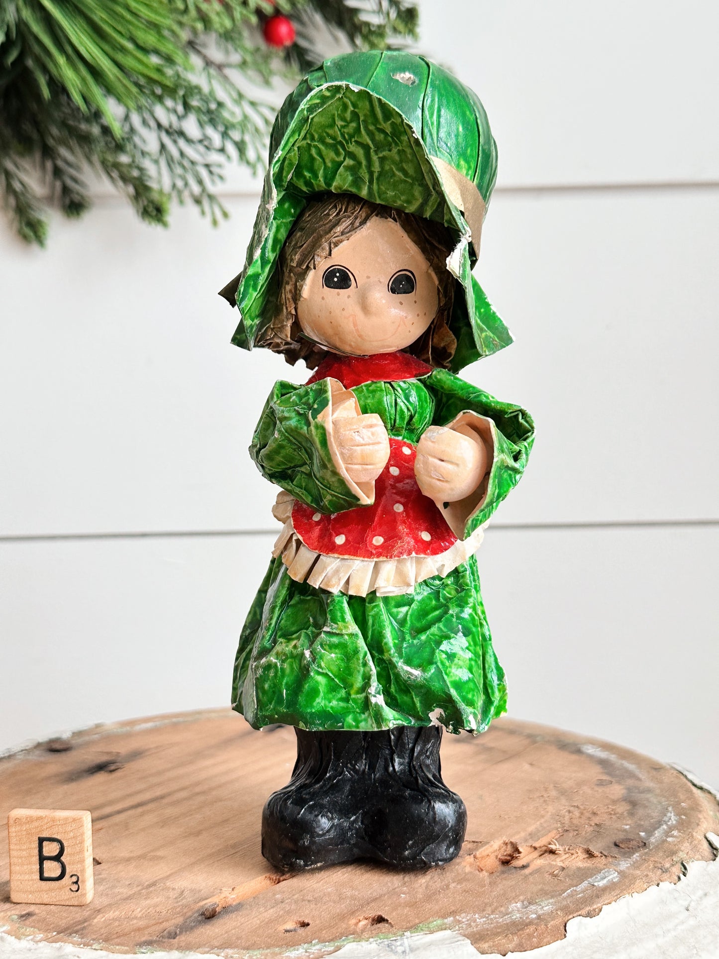 Vintage Paper Mache Girl