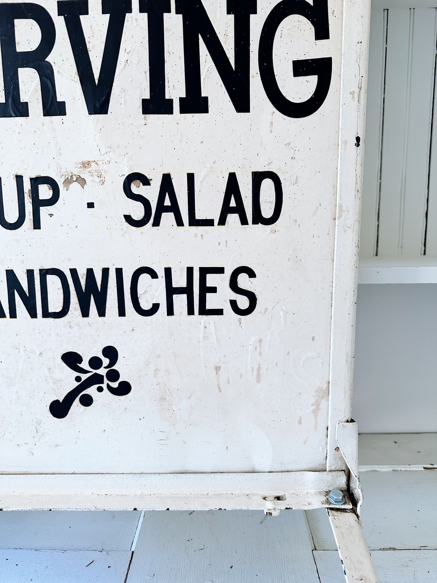 Amazing Two Sided Vintage Standing Restaurant Sign