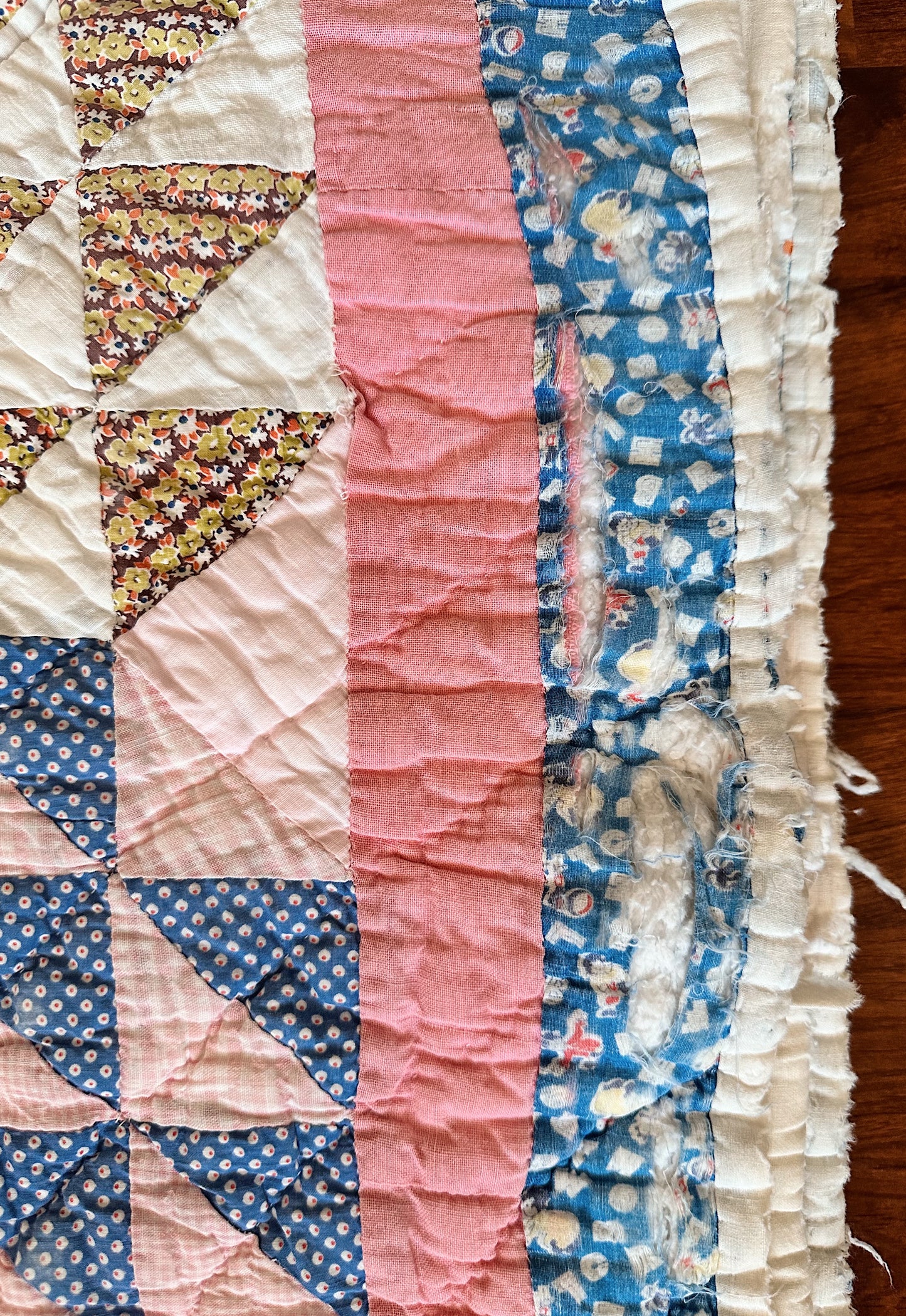 1930s Hand Stitched Patchwork Quilt