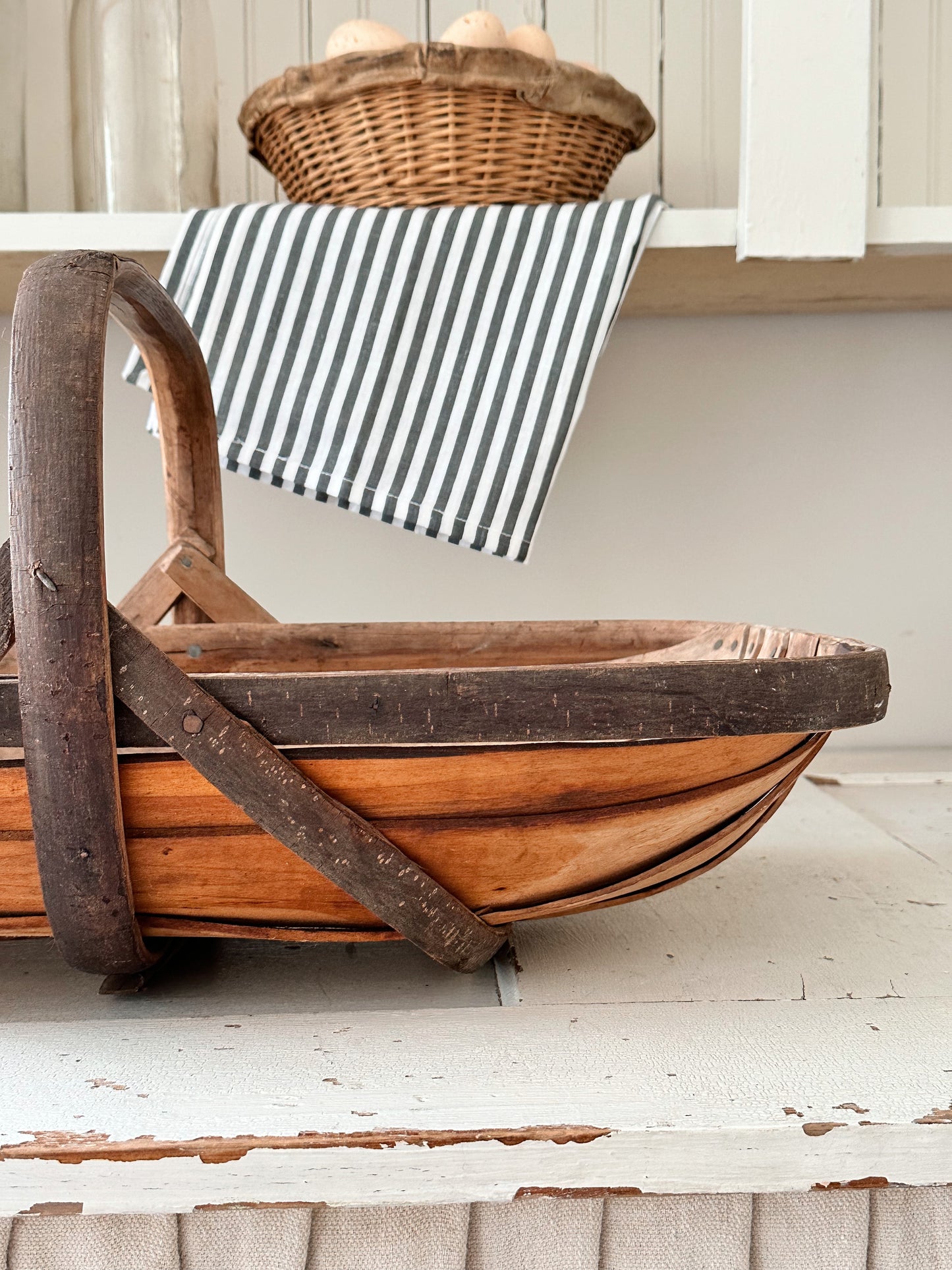 Vintage Sussex Wood Garden Trug