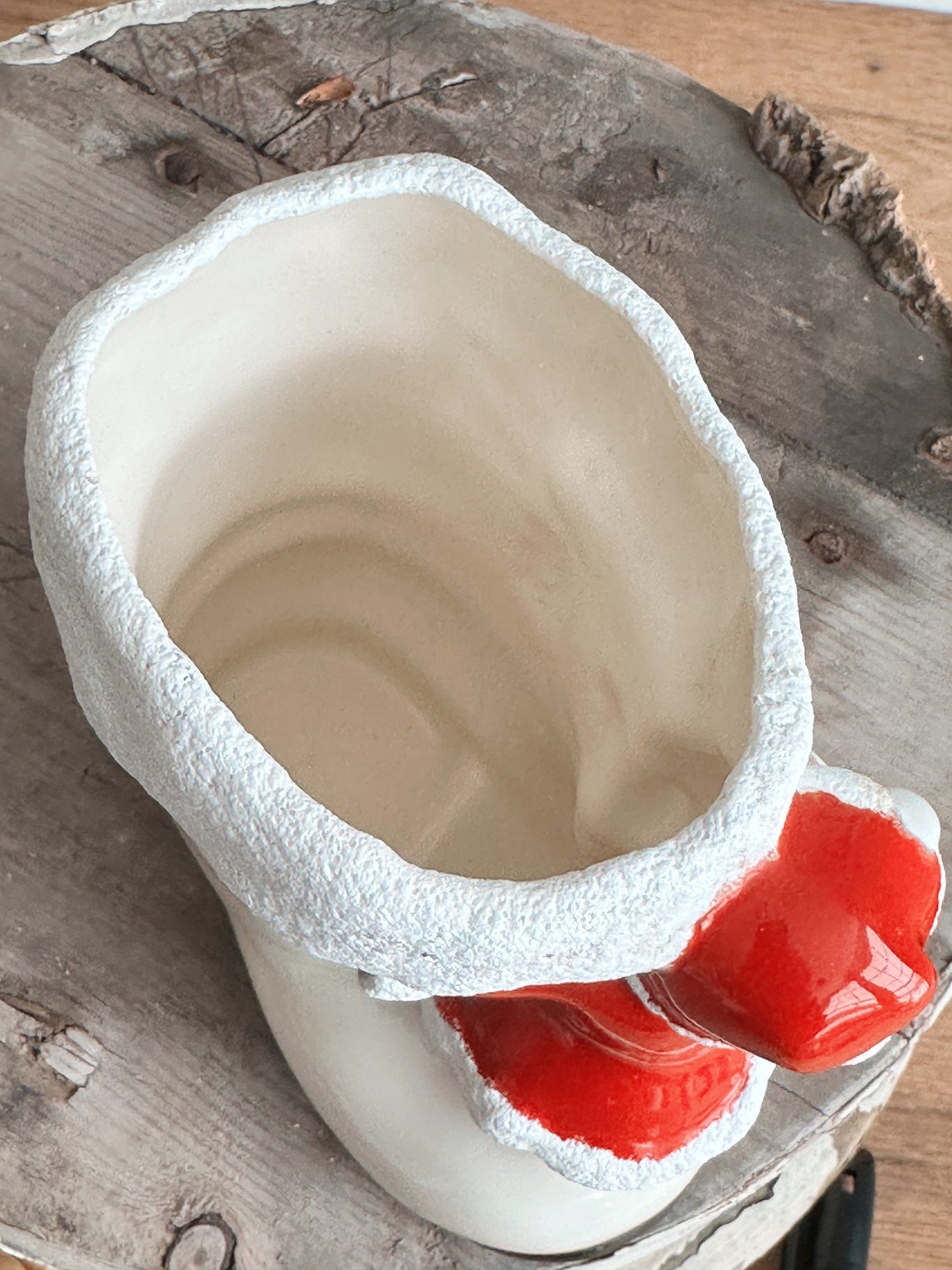 Vintage Boot with Hugging Santa