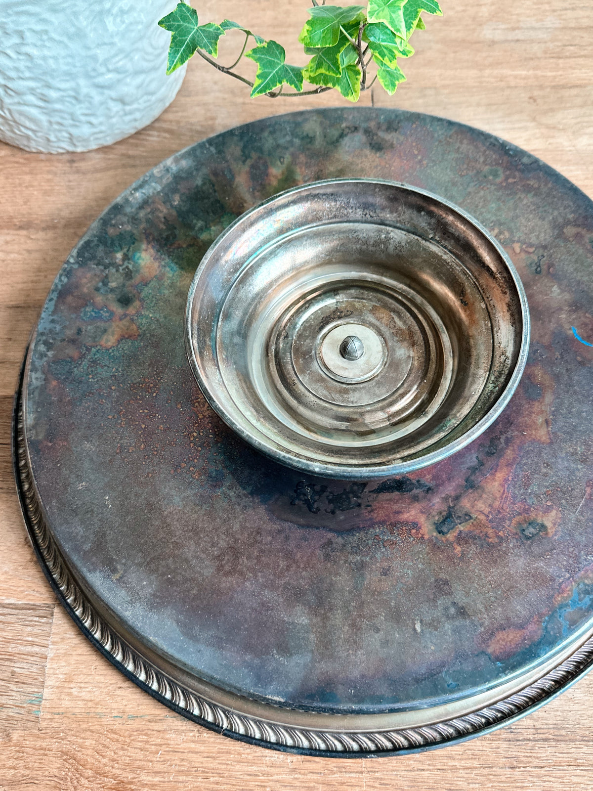 Vintage Silver Plate Lazy Susan