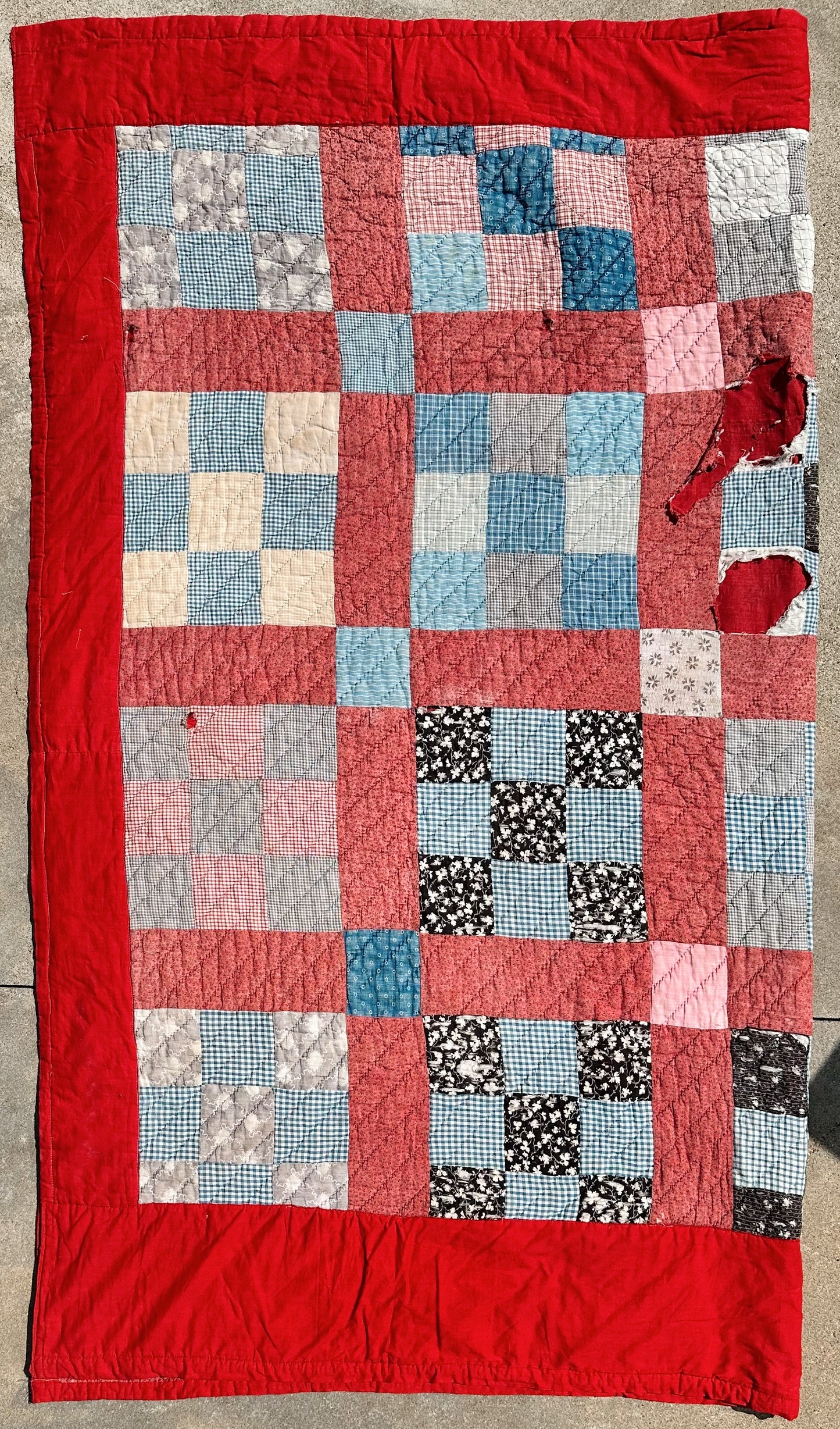 Antique Nine Patch Variation Quilt
