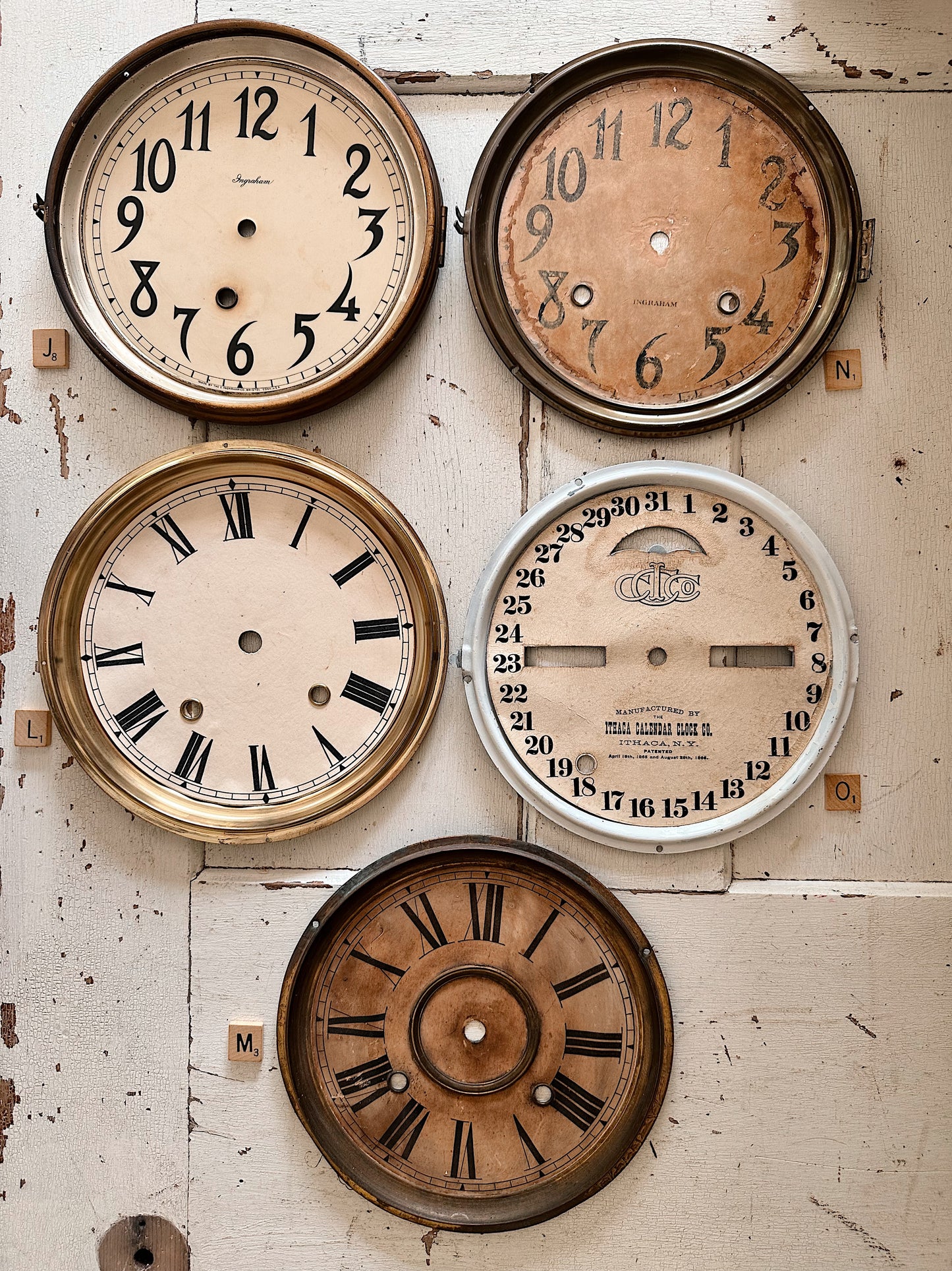Vintage Metal Clock Faces, Medium