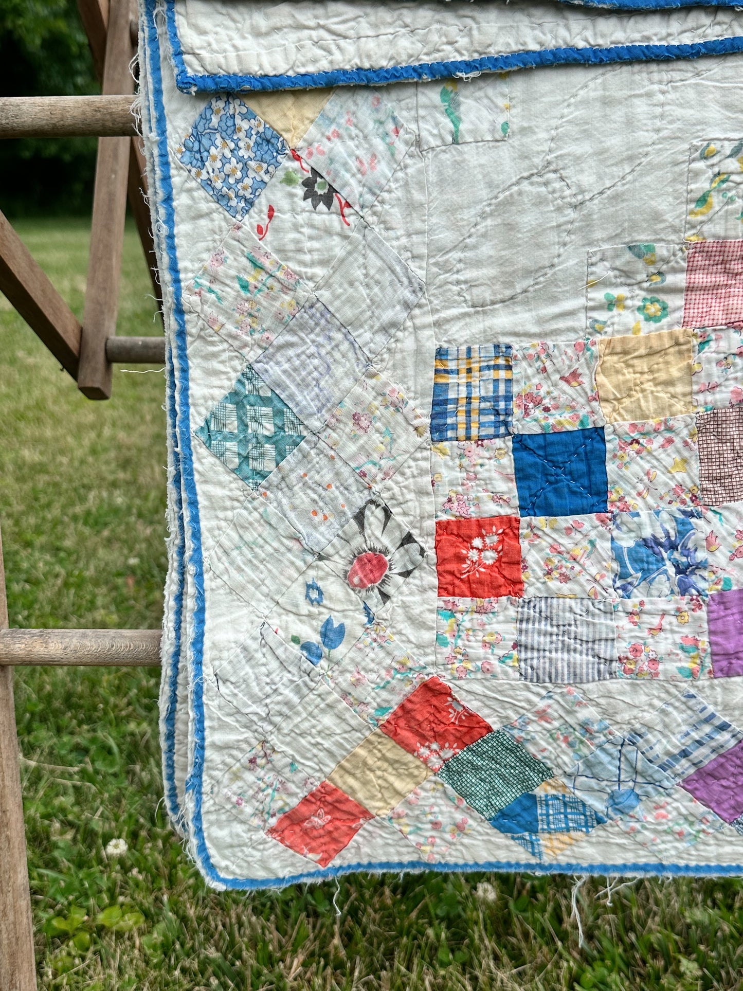 Vintage Snowball Variation Crib Quilt