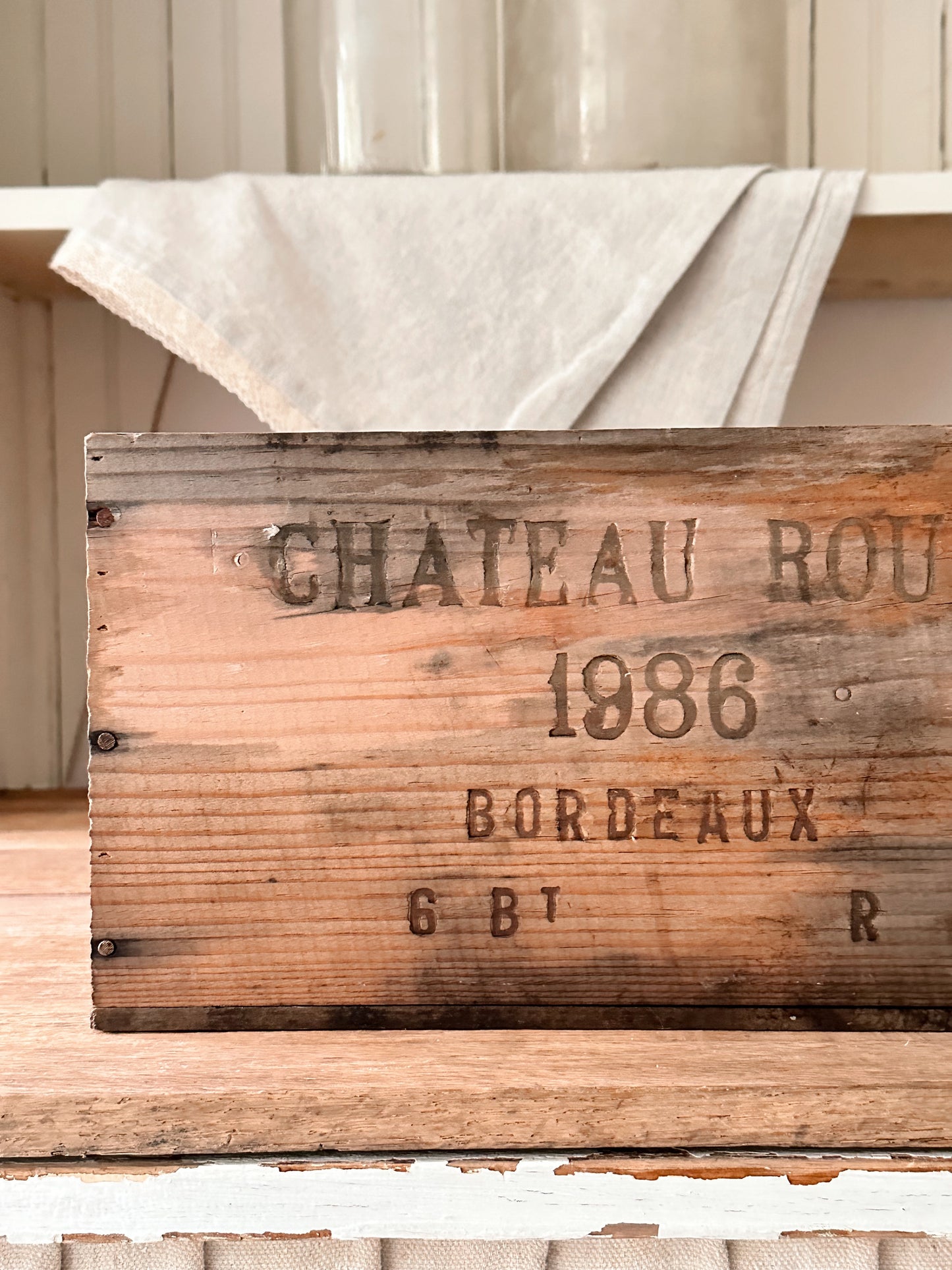 Vintage Wood Bordeaux Crate