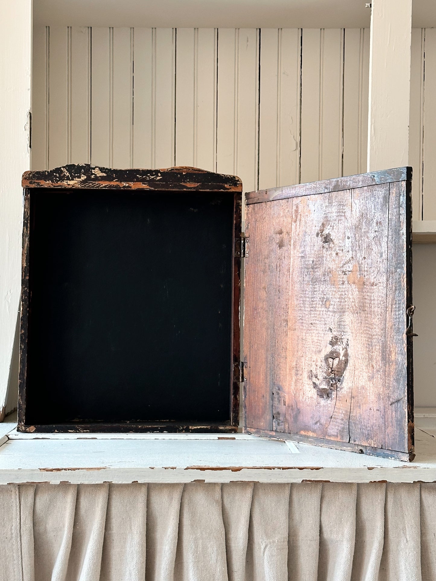 Vintage Chippy Black Cabinet