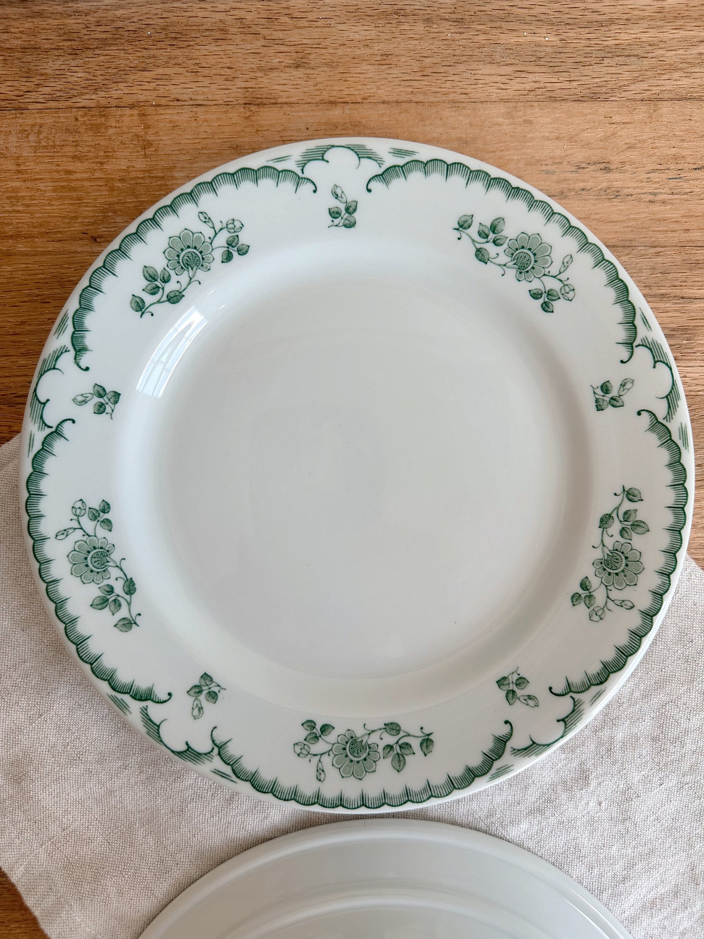 Pair of Vintage Shenago China Restaurant Ware Plates, Chardon Rose Pattern