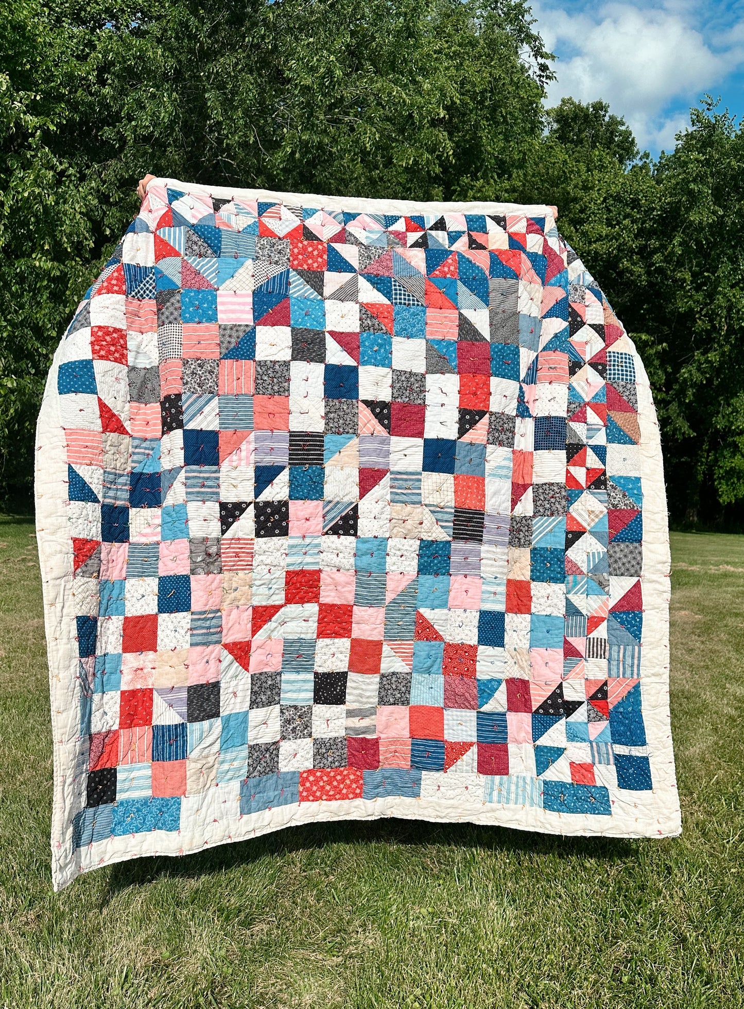 Vintage Handtied Patchwork Quilt