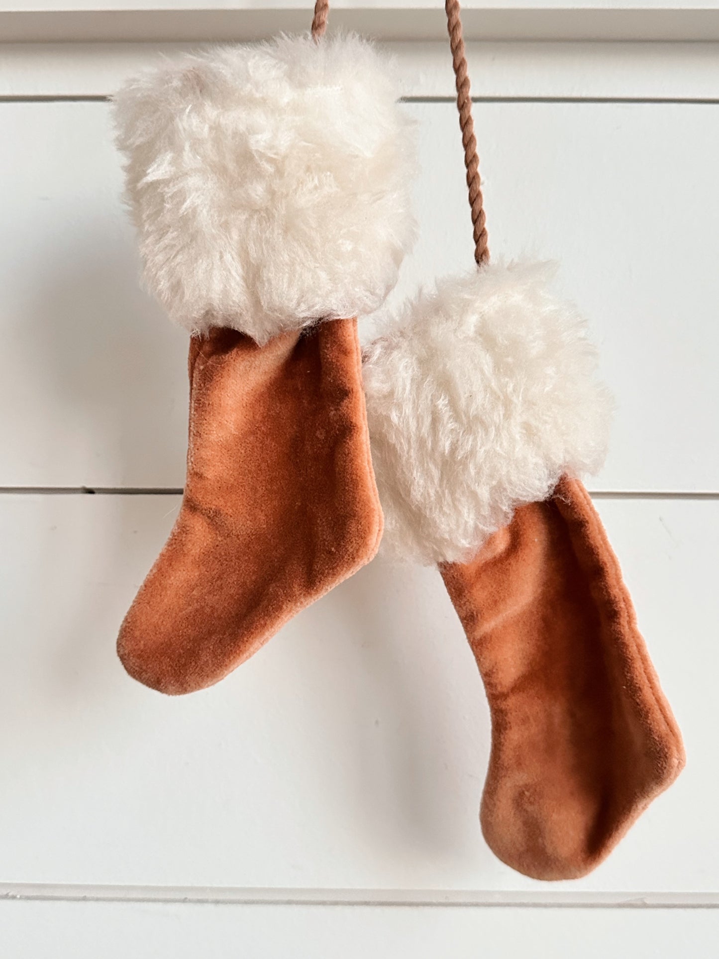 Pair of Found Petite Velvet and Fur Stockings