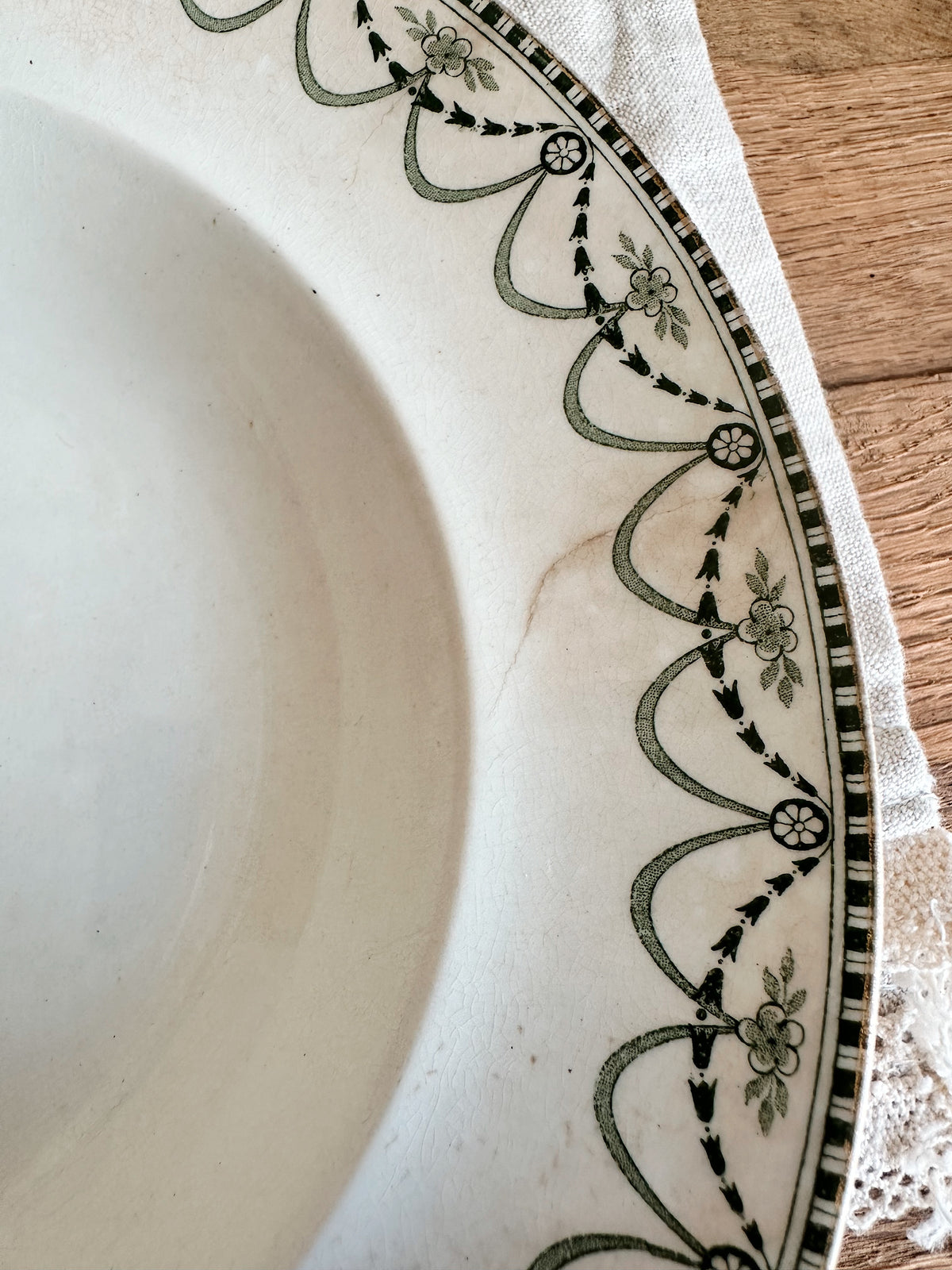 Pair of 1905 Antique Furnivals Ellesmere Shallow Soup Bowls