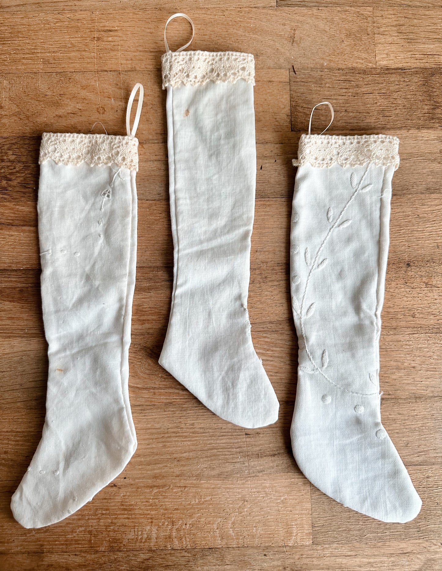 Three Petite Vintage Handmade Stockings