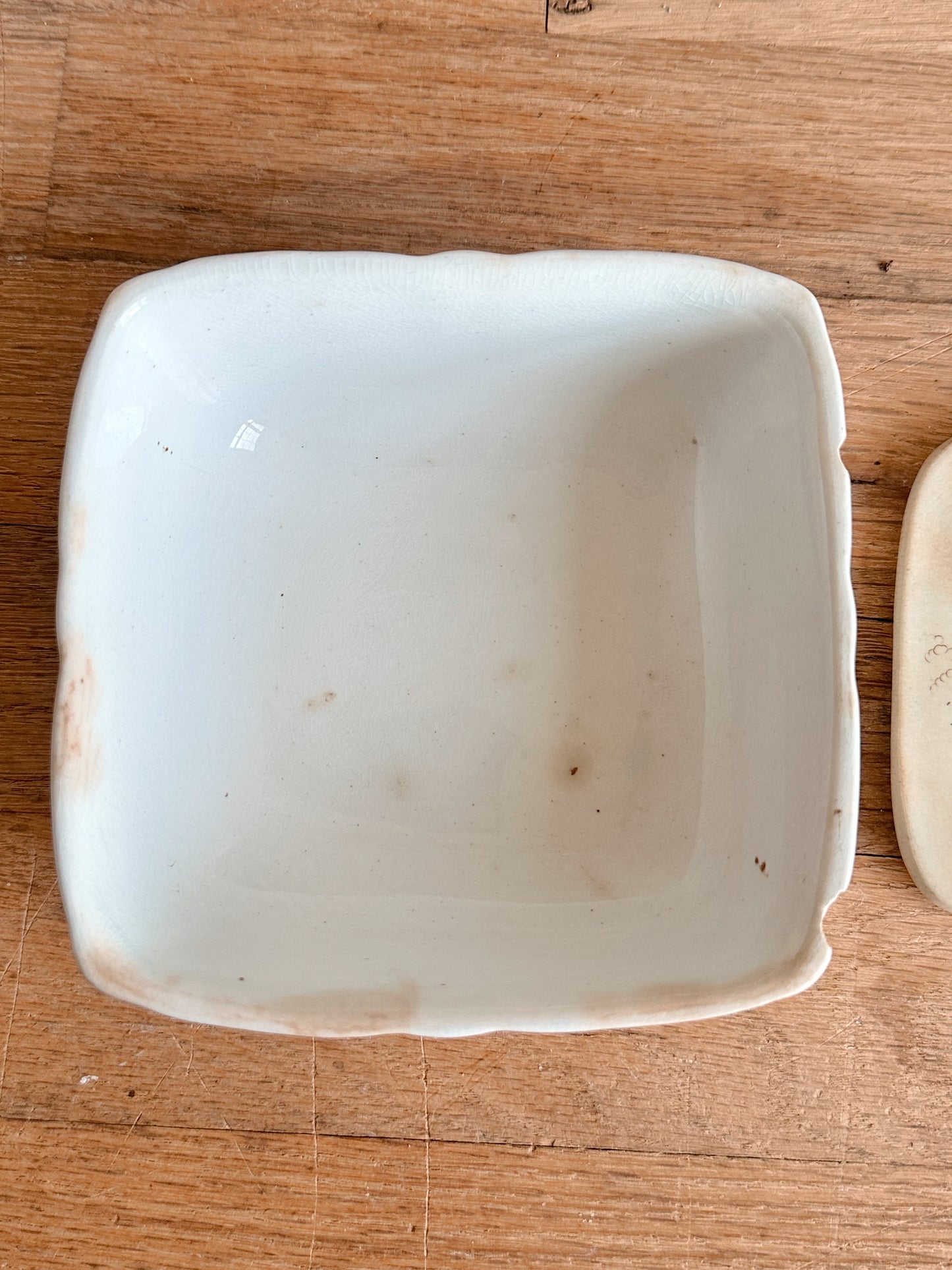 Antique WH Pearl & Co Covered Soap Dish with Drain Plate