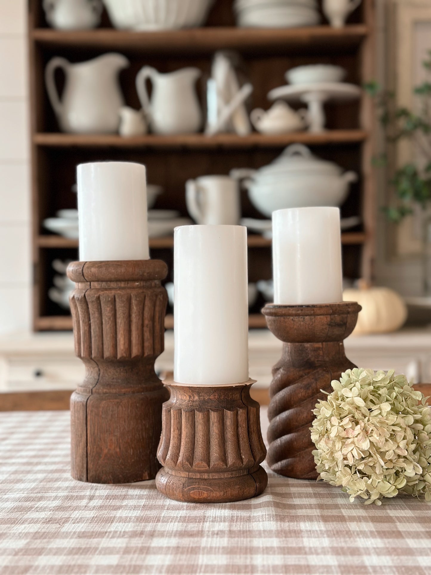 Chunky Wood Candle Holders