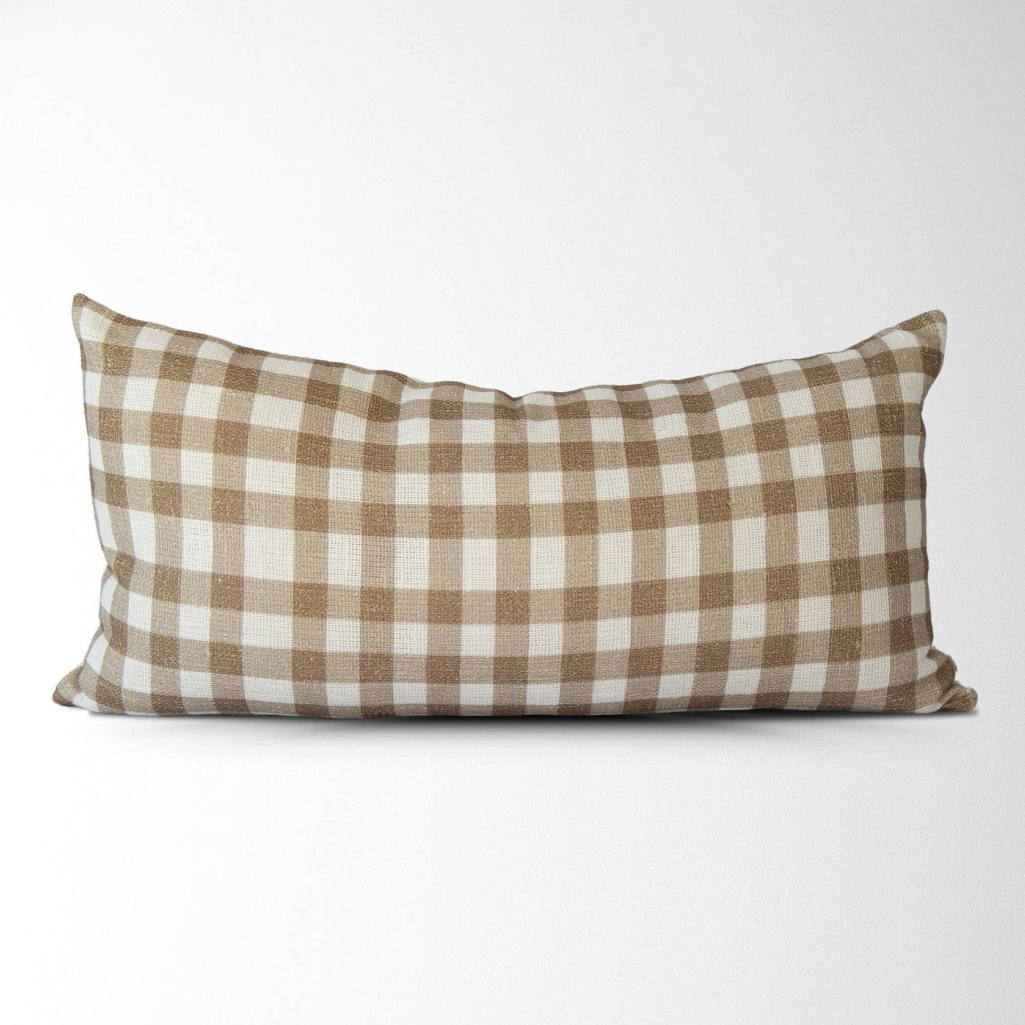 Brea Vintage Gingham Pillow Cover in Coffee