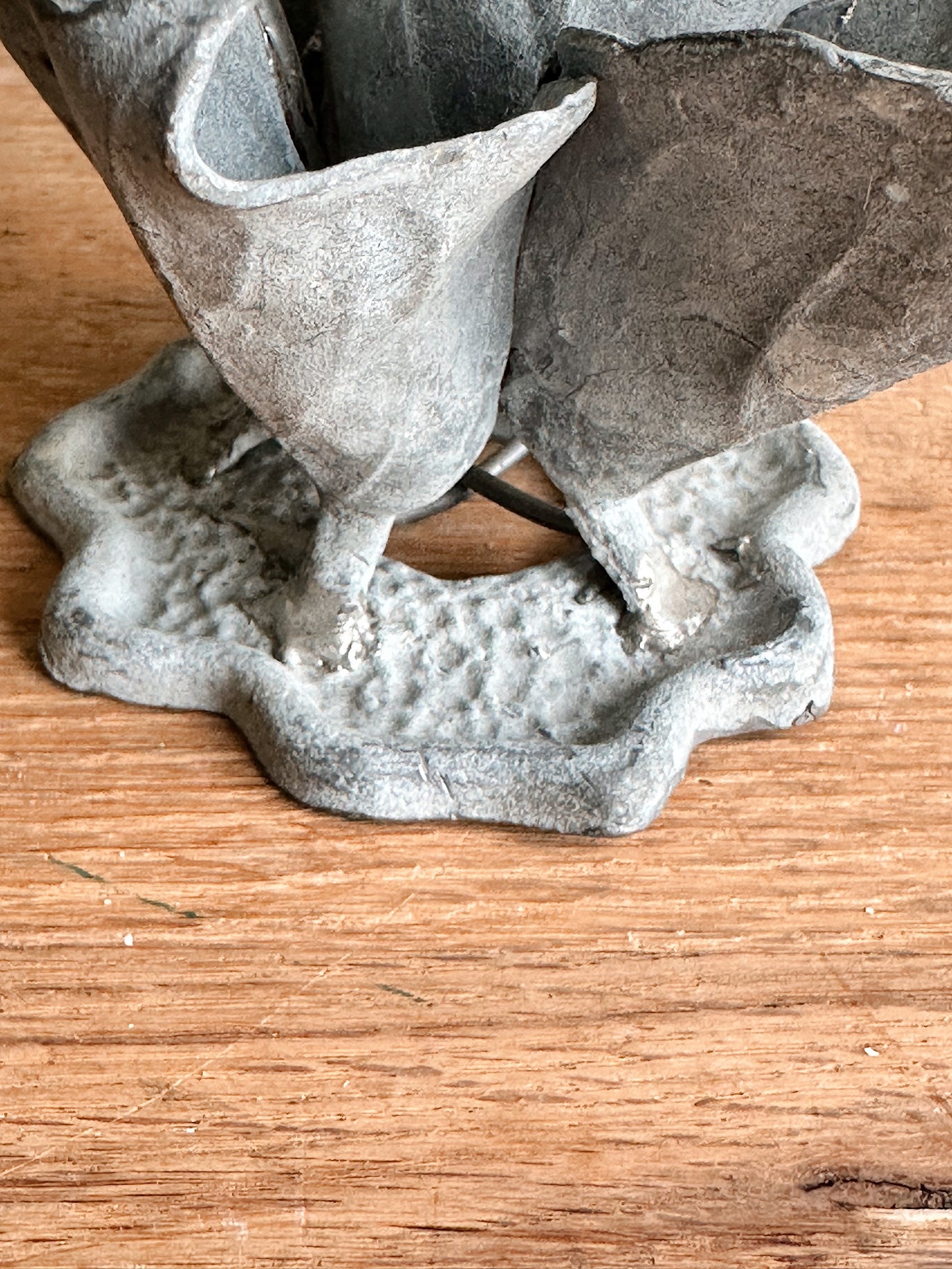 Rare Antique Lead Flower Shaped Flower Frog
