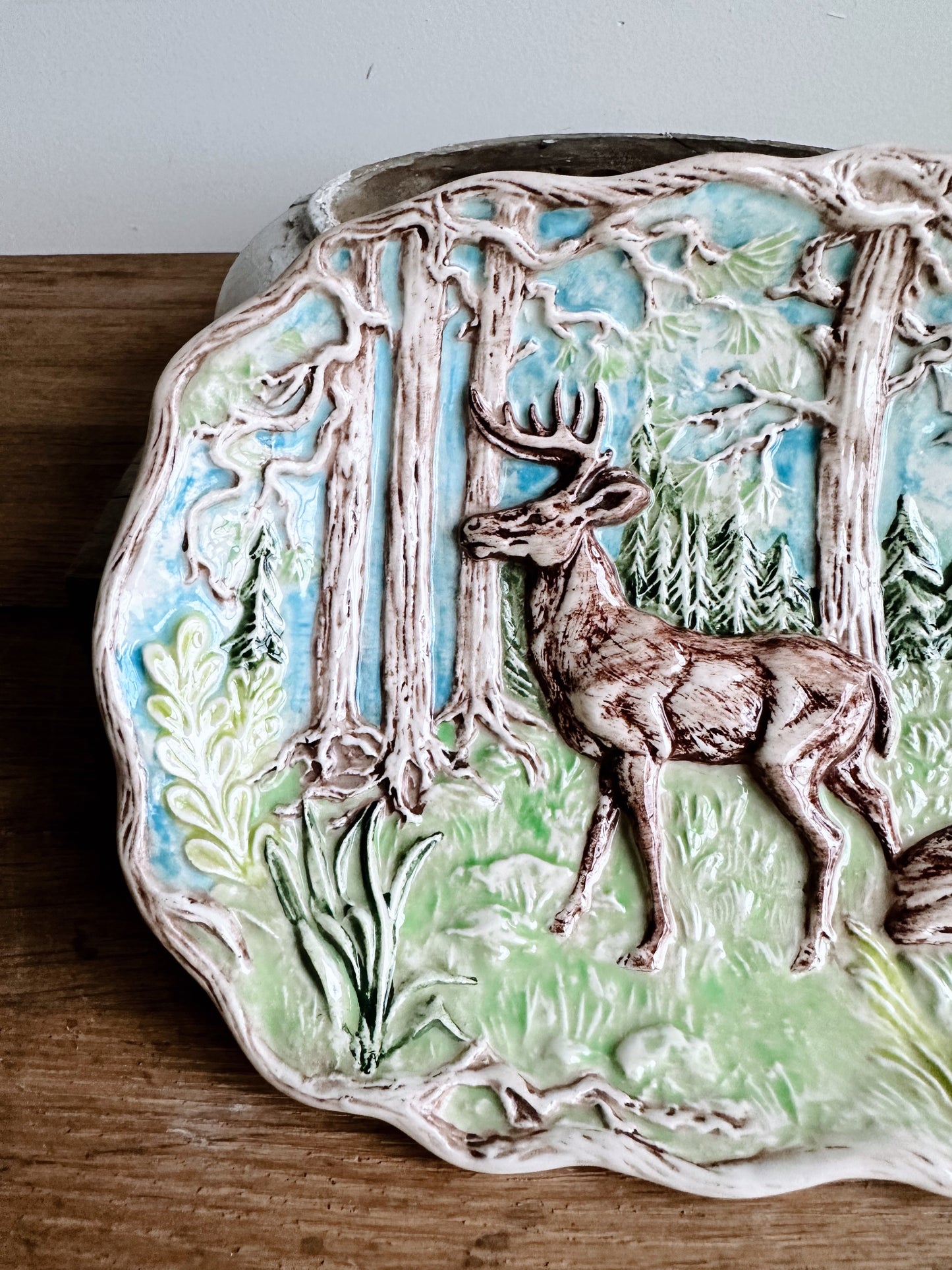 Hand Painted Deer Plate