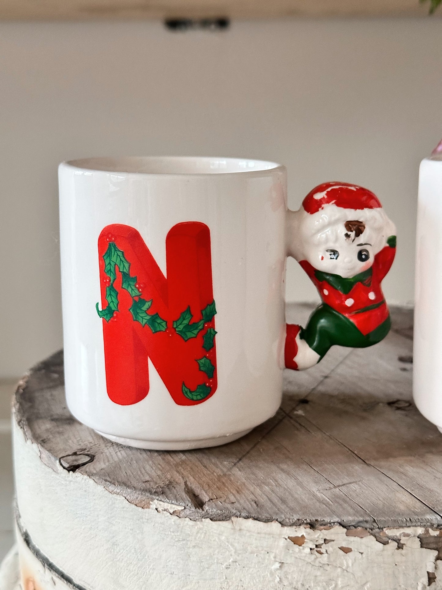 Set of Four Vintage House of Lloyd Elf NOEL Mugs