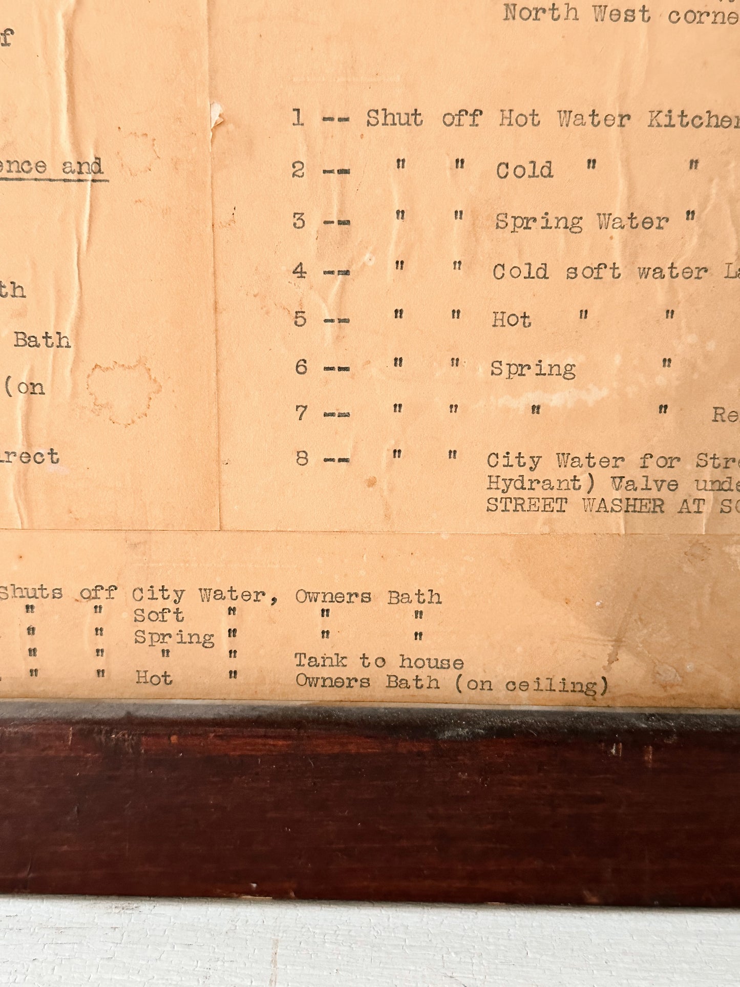 Vintage Framed Master Shut Off Service Plan