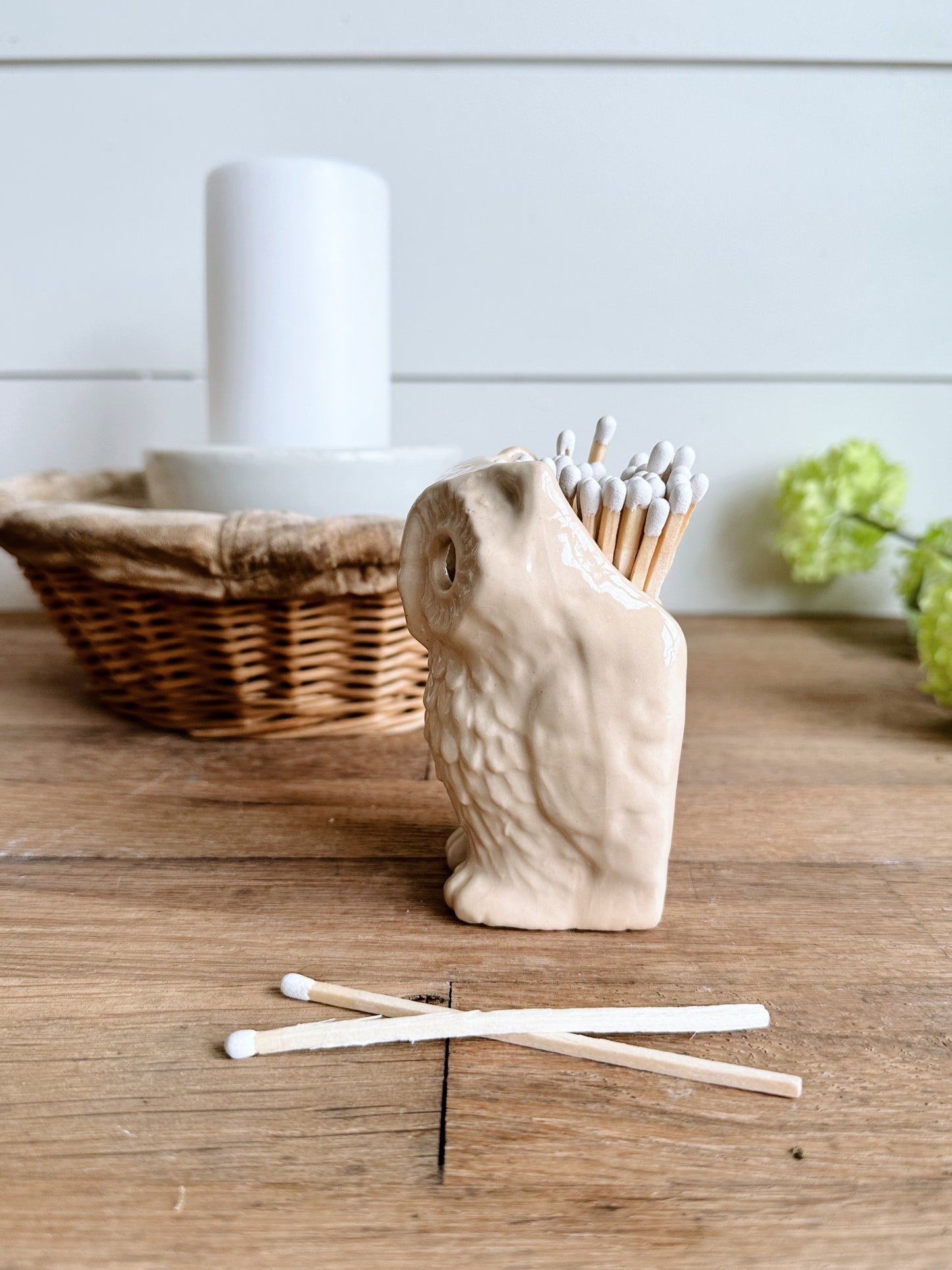 Vintage Owl Matchstick Holder