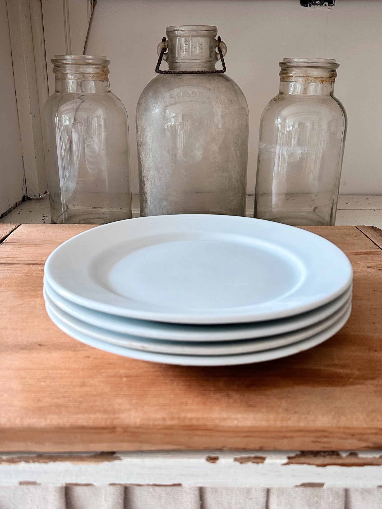 Stack of Four Antique Ironstone Plates