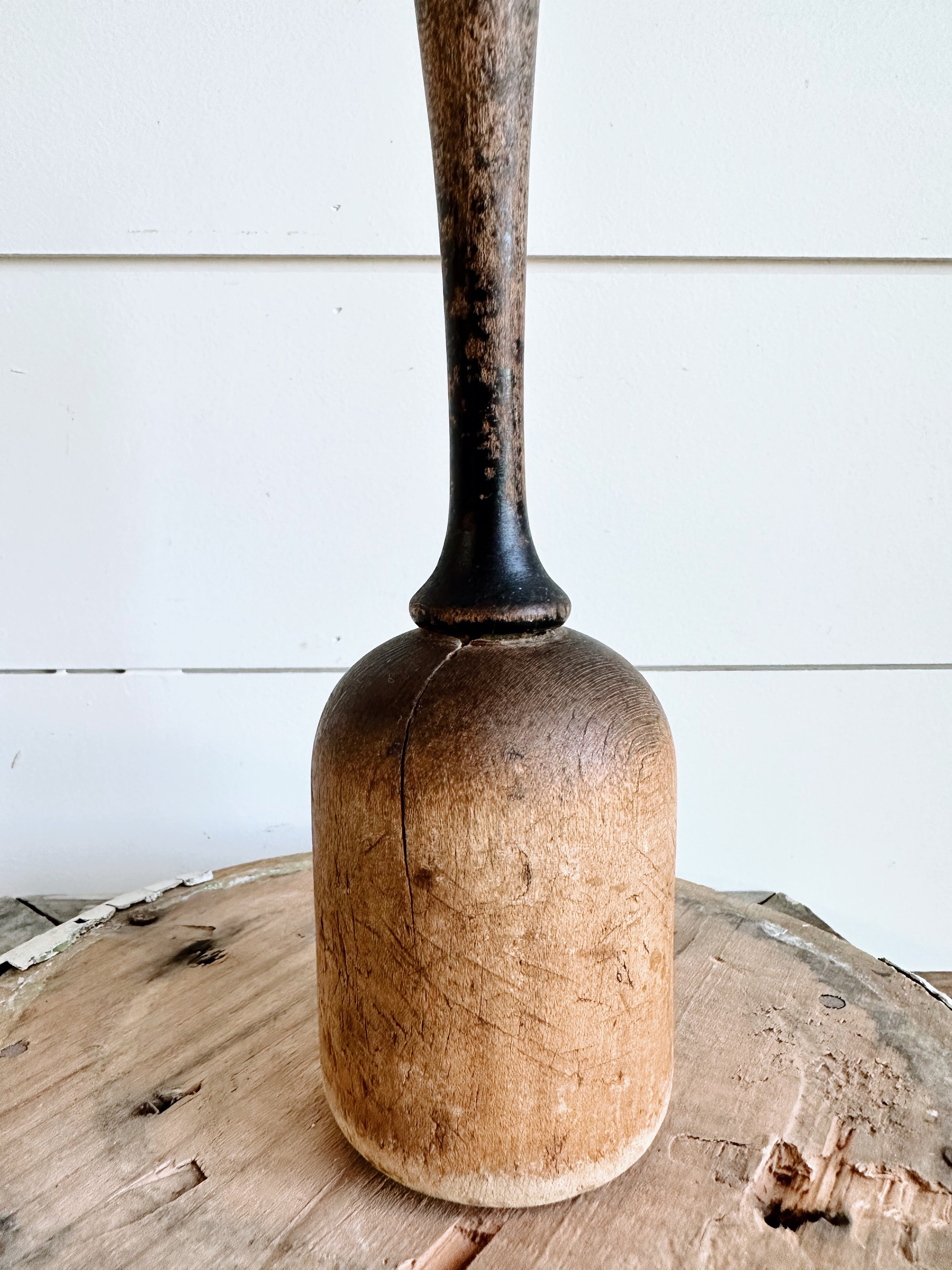 Vintage Wood Masher with Black Handle