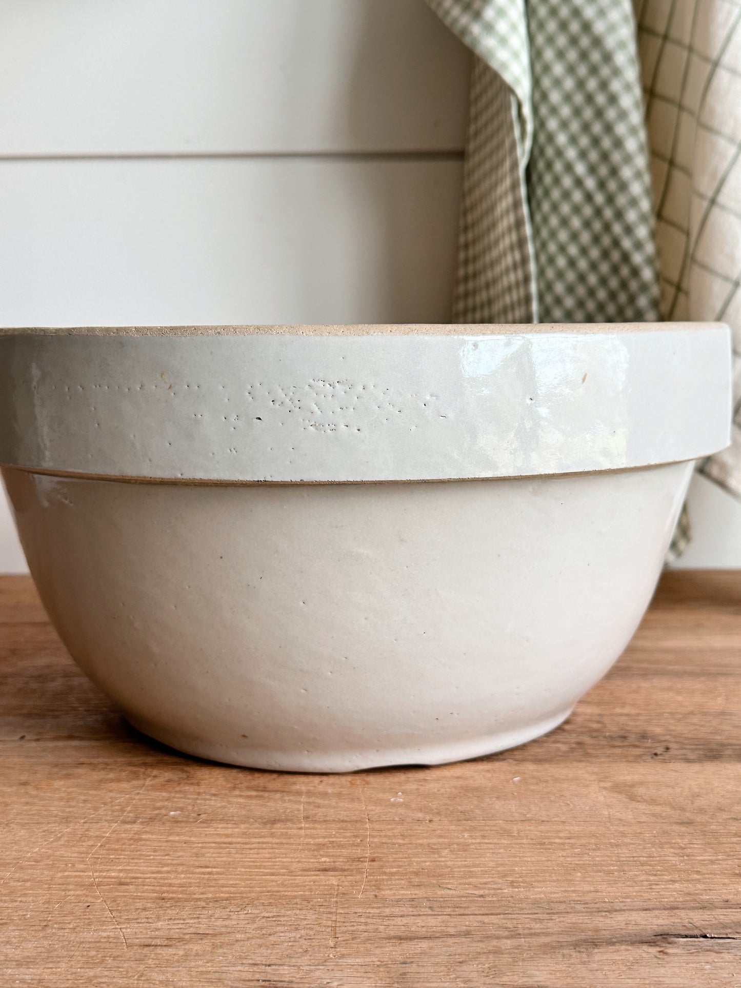 Huge Vintage Stoneware Mixing Bowl