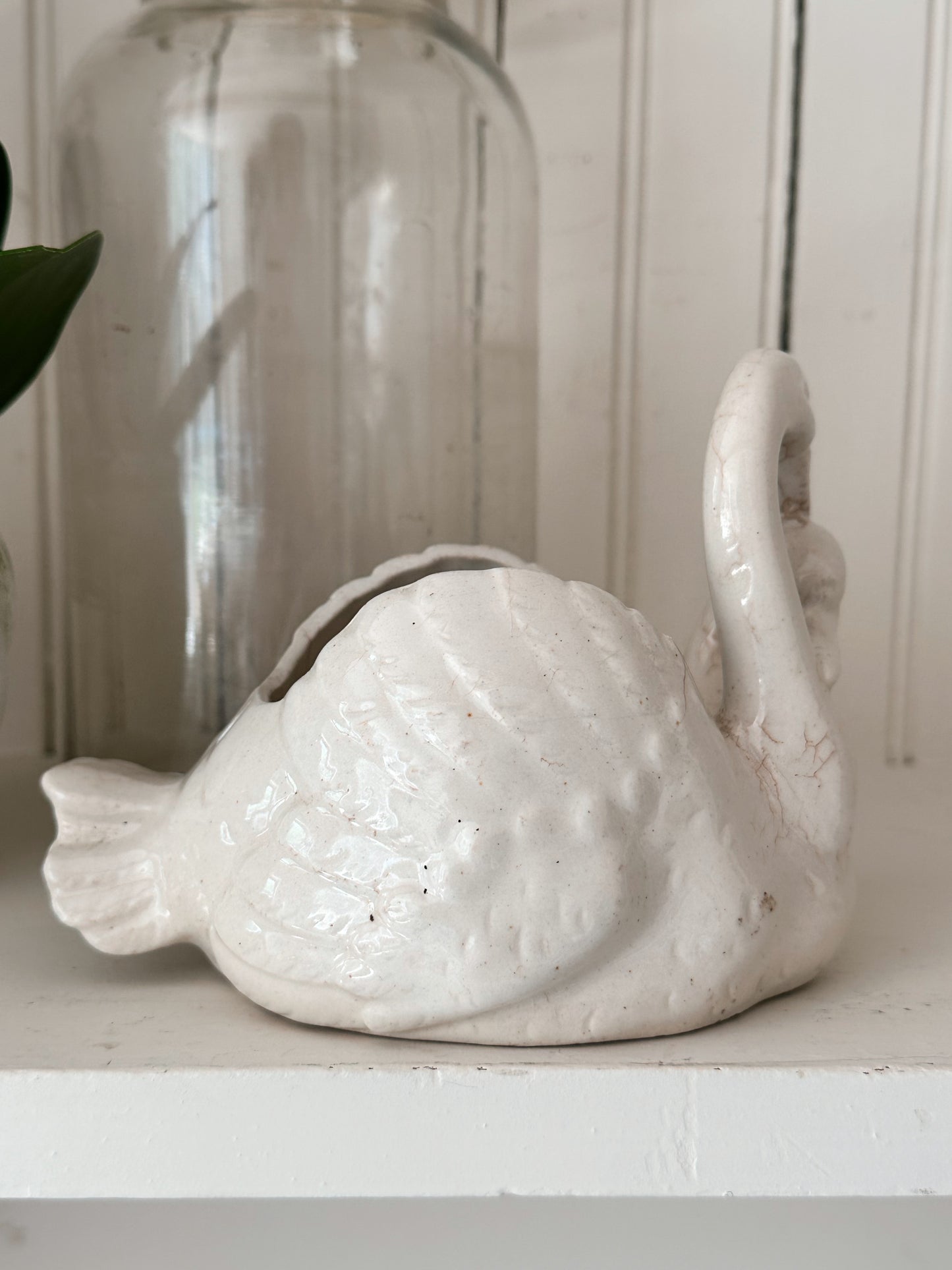 Vintage Double Swan Planter