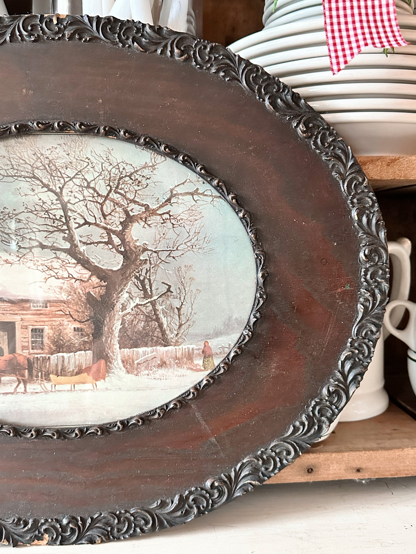 Beautiful Antique Wood Framed Print