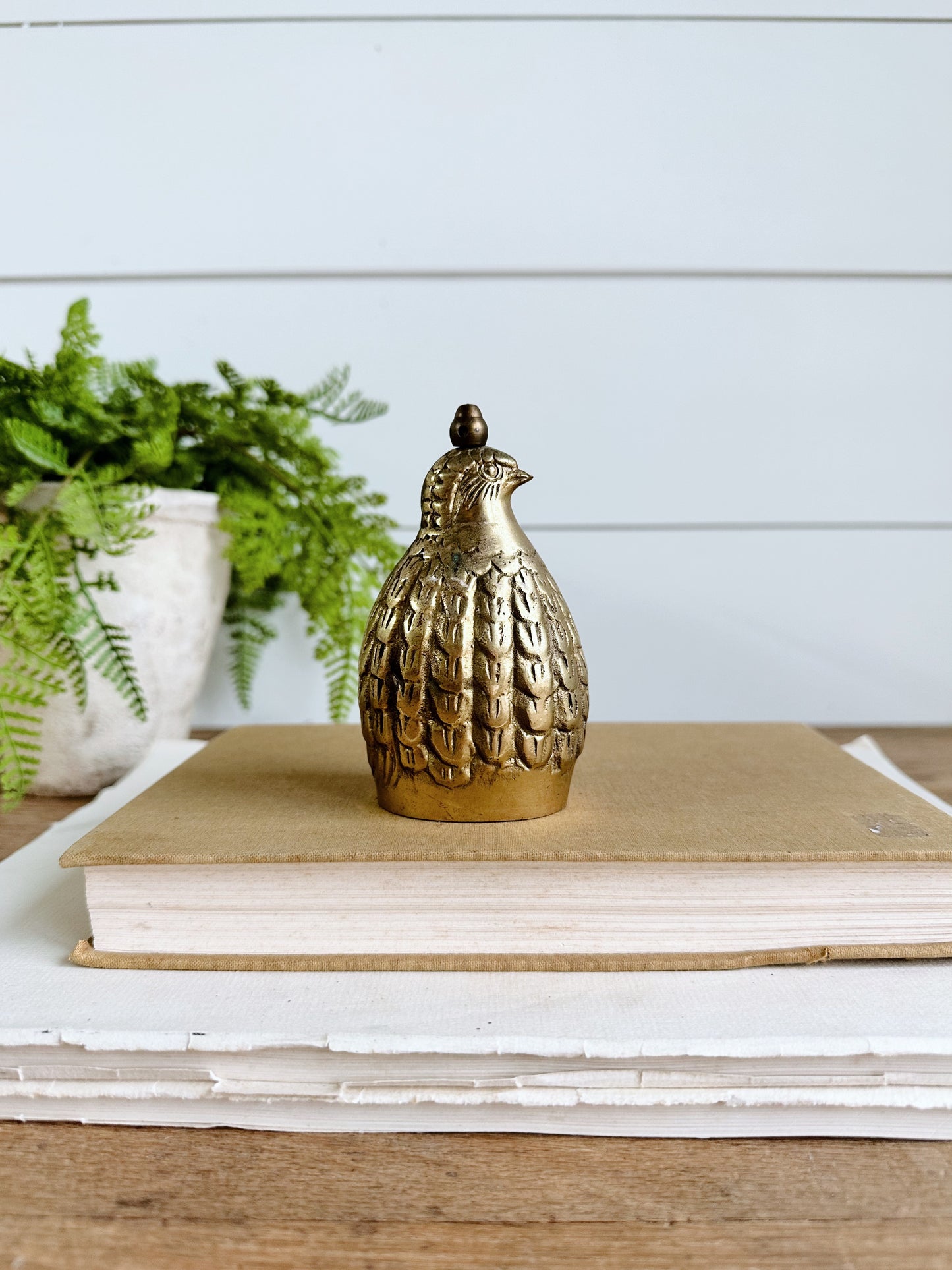 Vintage Brass Quail Bell