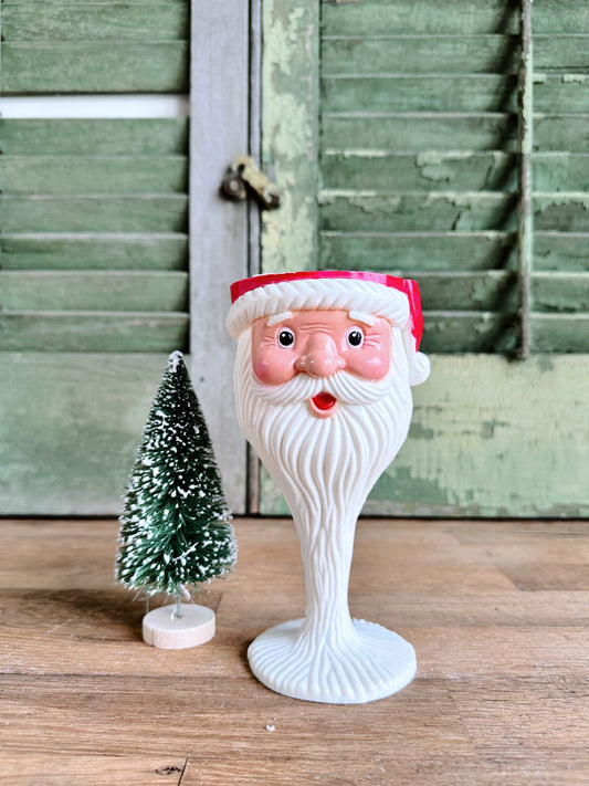 Vintage Plastic Santa Goblet