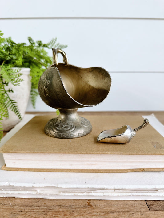 Vintage Silver Plate Sugar Scuttle and Scoop