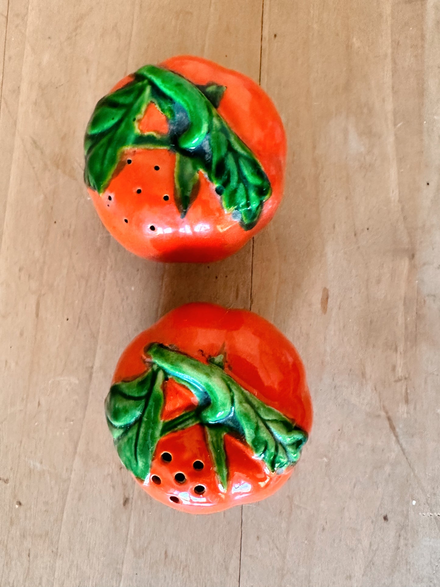 Vintage Tomato Salt & Pepper Shakers (Japan)