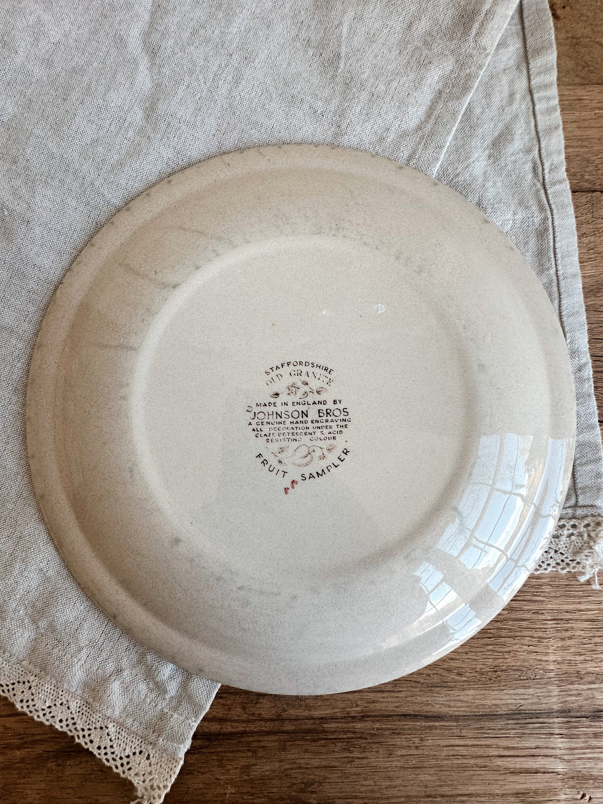Pair of Vintage Johnson Bros “Fruit Sampler” Dinner Plates