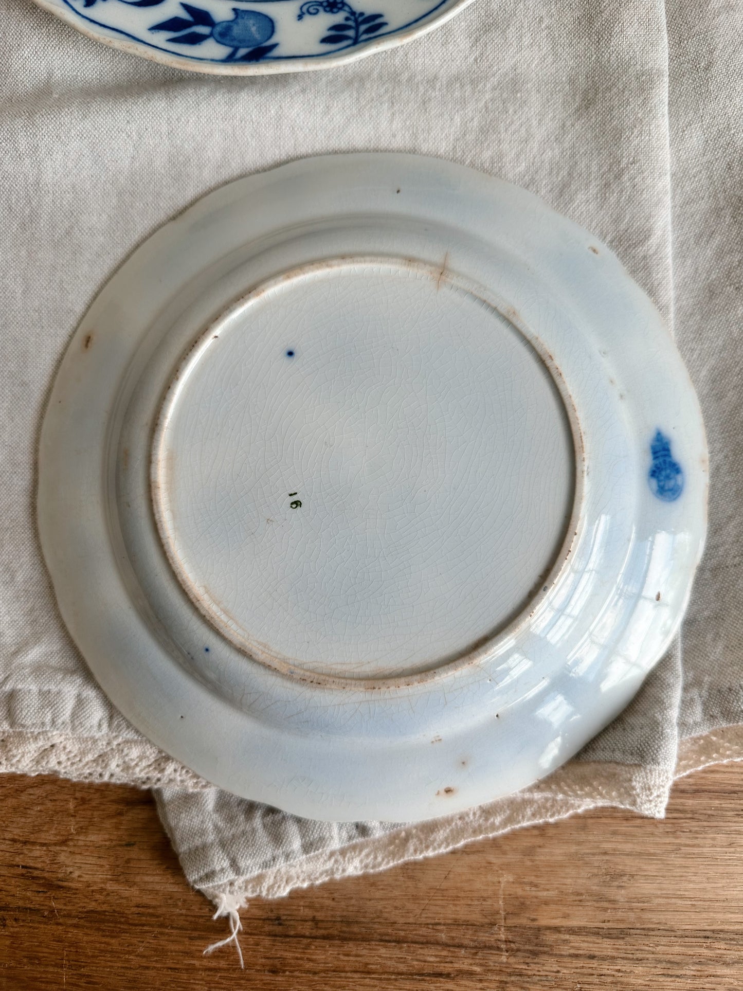 Pair of Antique English Onion Ware Plates