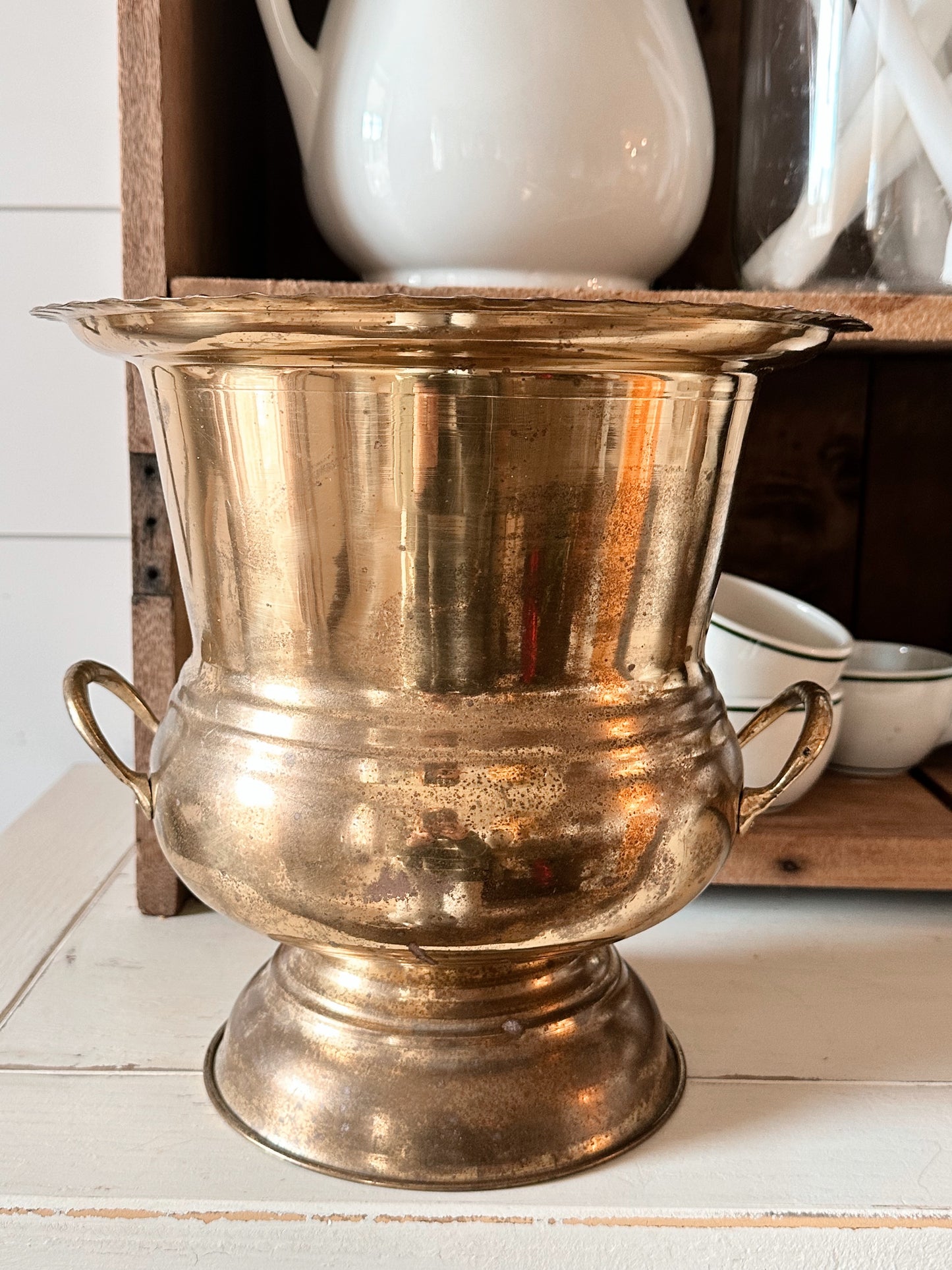 Vintage Lacquered Brass Champagne Bucket
