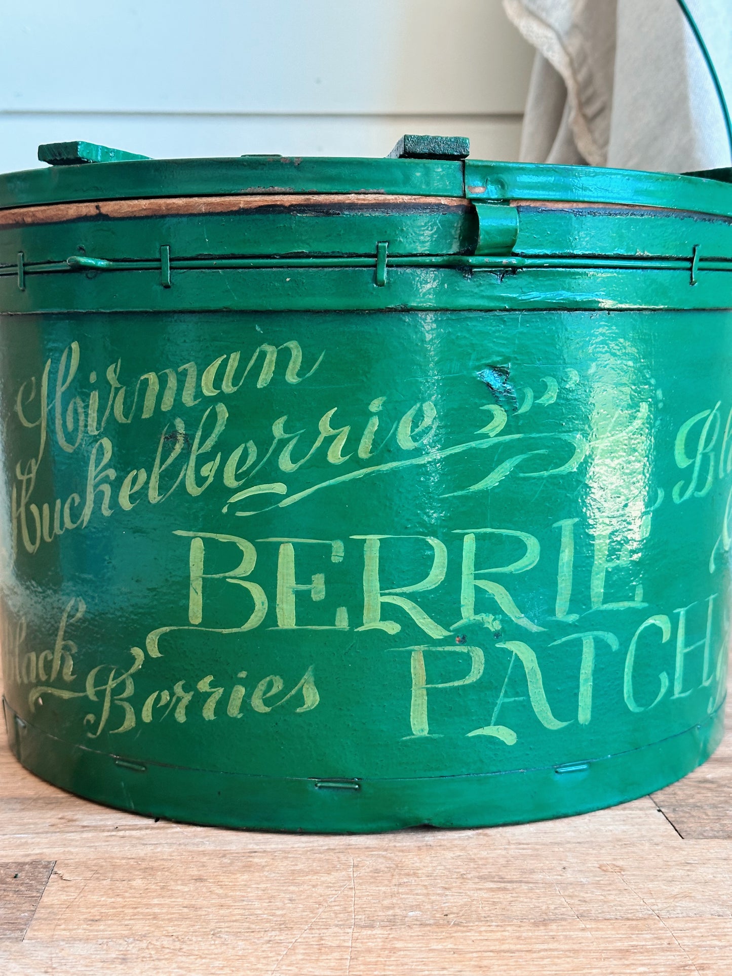 Vintage Hand Painted Berry Bucket