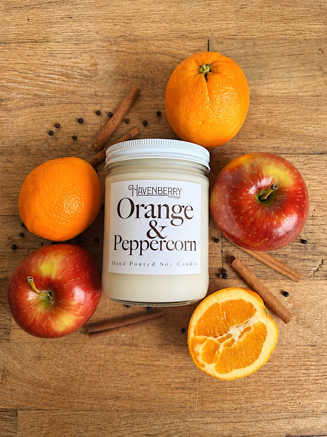 Hand Poured Orange & Peppercorn Candle
