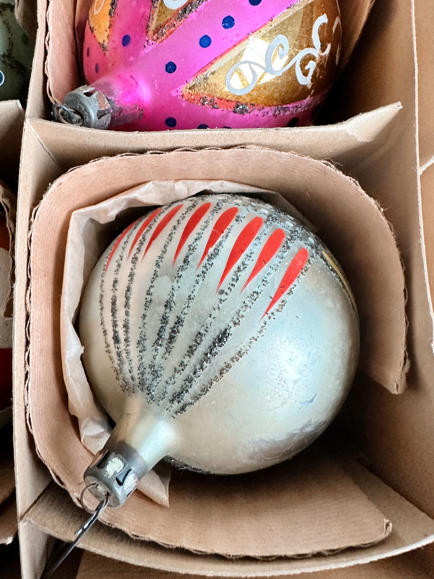 Box of Hand Painted Jumbo Vintage Polish Fantasia Ornaments