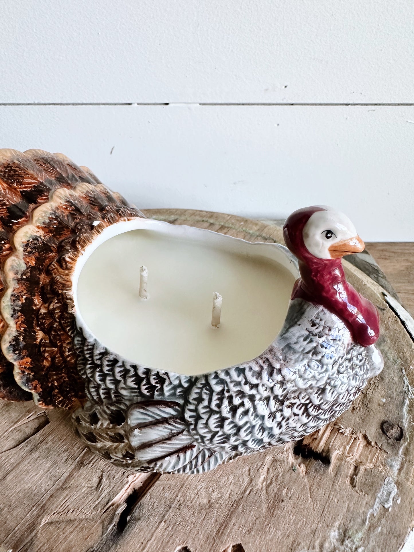 Hand Poured Caramel & Pralines Candle in a Turkey Planter