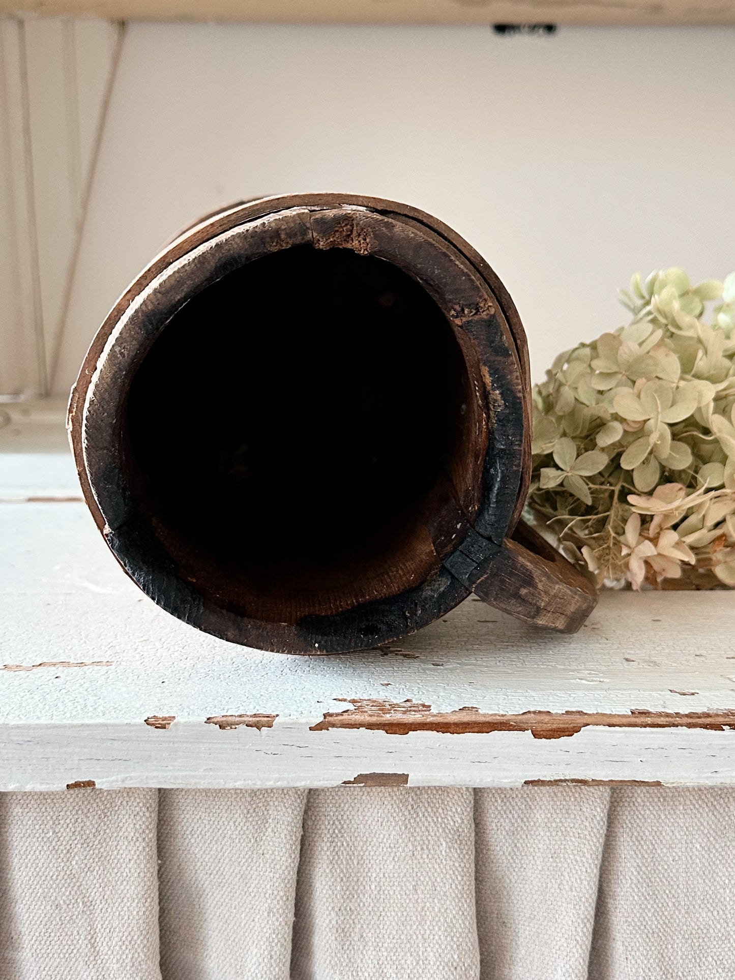 Gorgeous Antique Wood Tankard