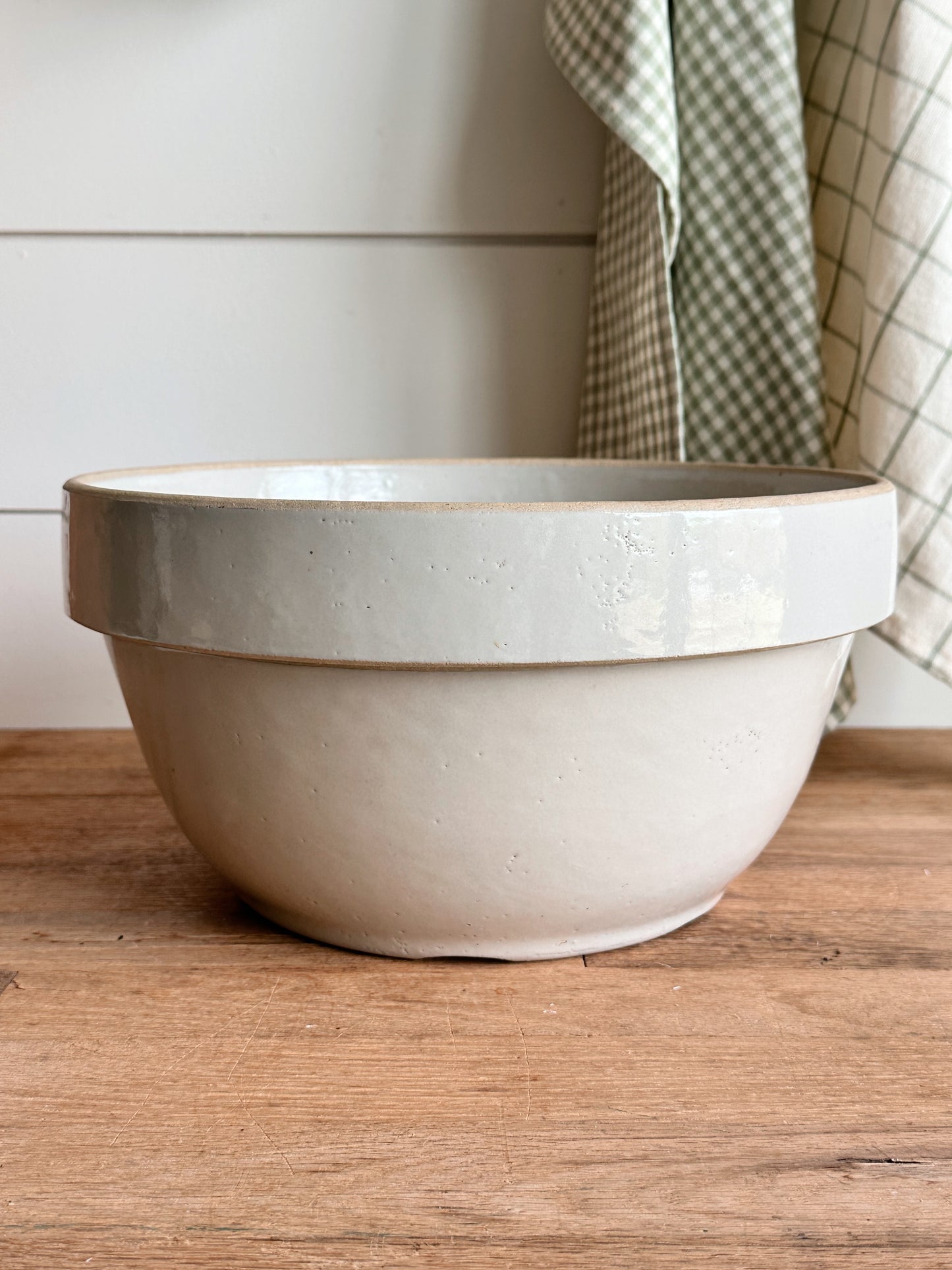 Huge Vintage Stoneware Mixing Bowl