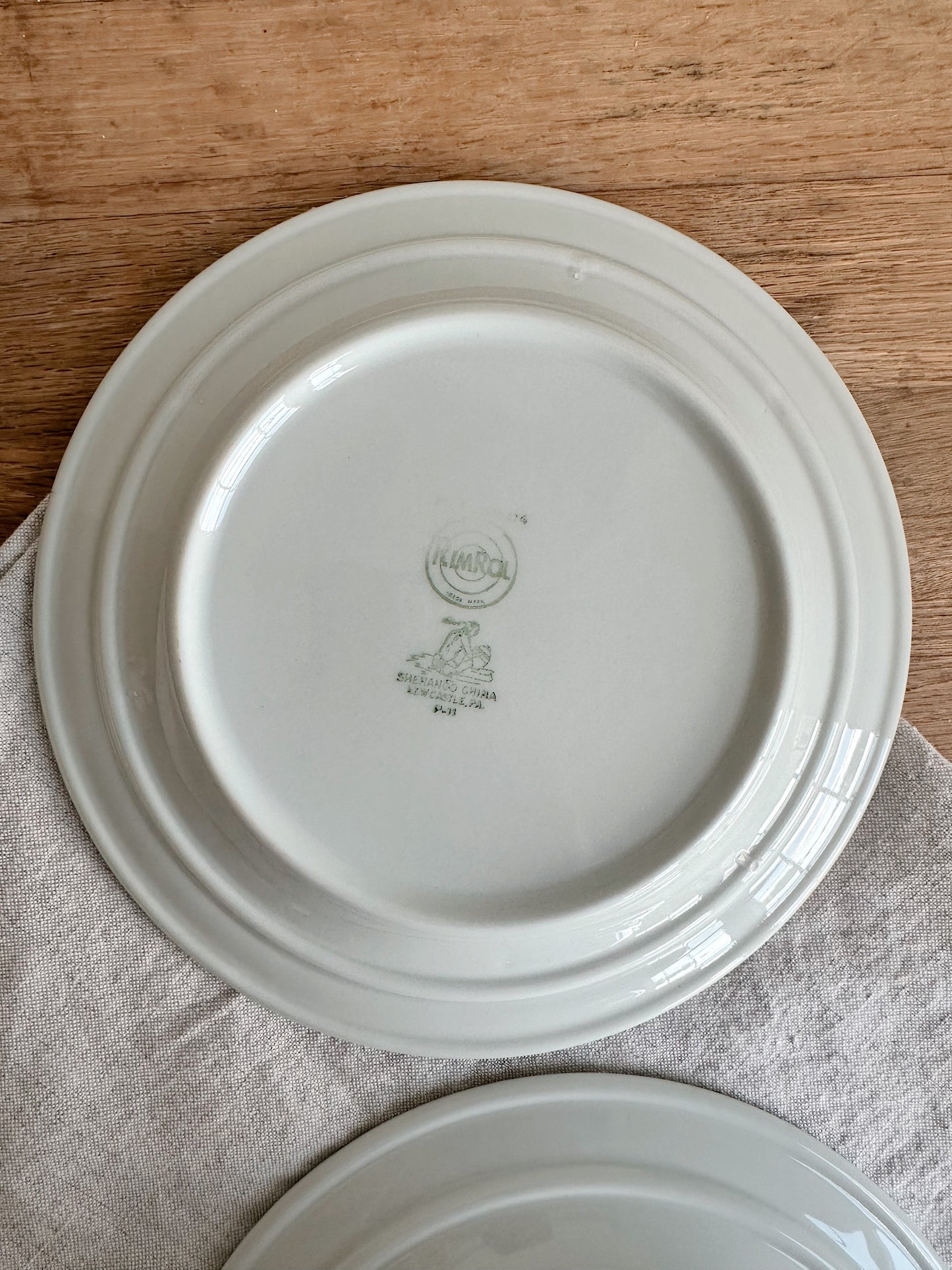 Pair of Vintage Shenago China Restaurant Ware Plates, Chardon Rose Pattern