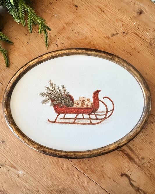 Santa’s Sleigh on Canvas 15x11