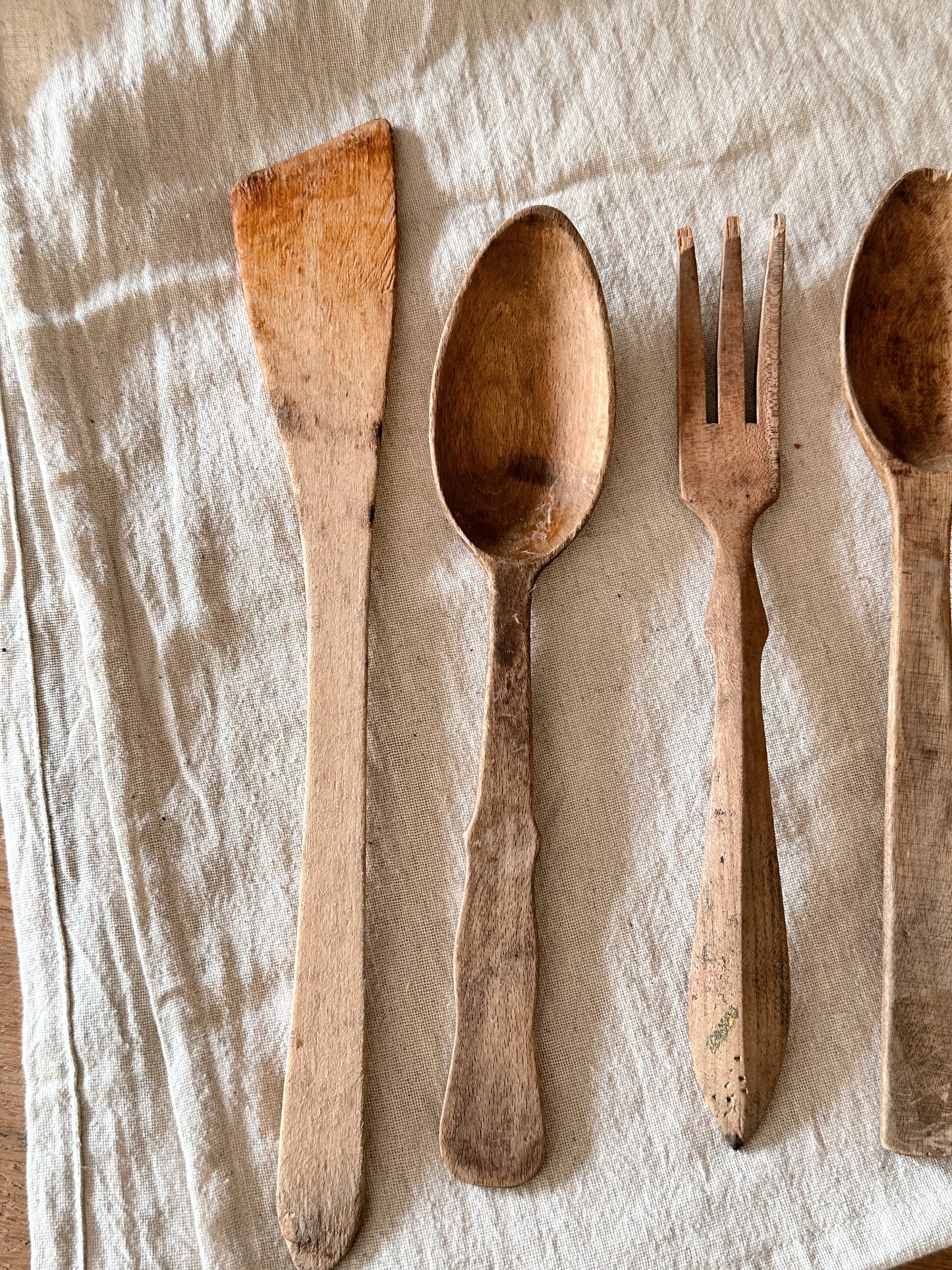 Collection of Old Wood Utensils