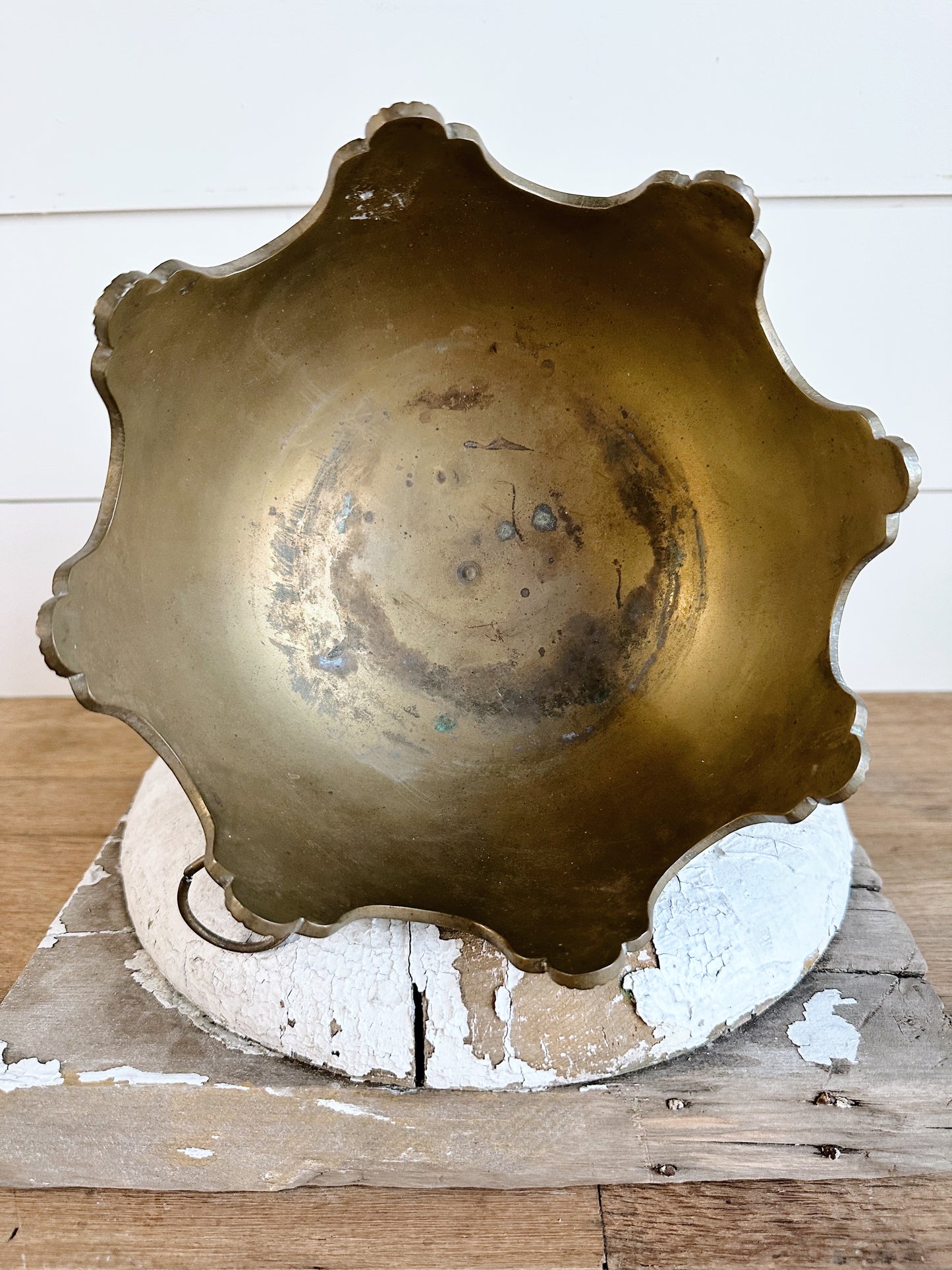 Vintage Brass Lion Head Compote