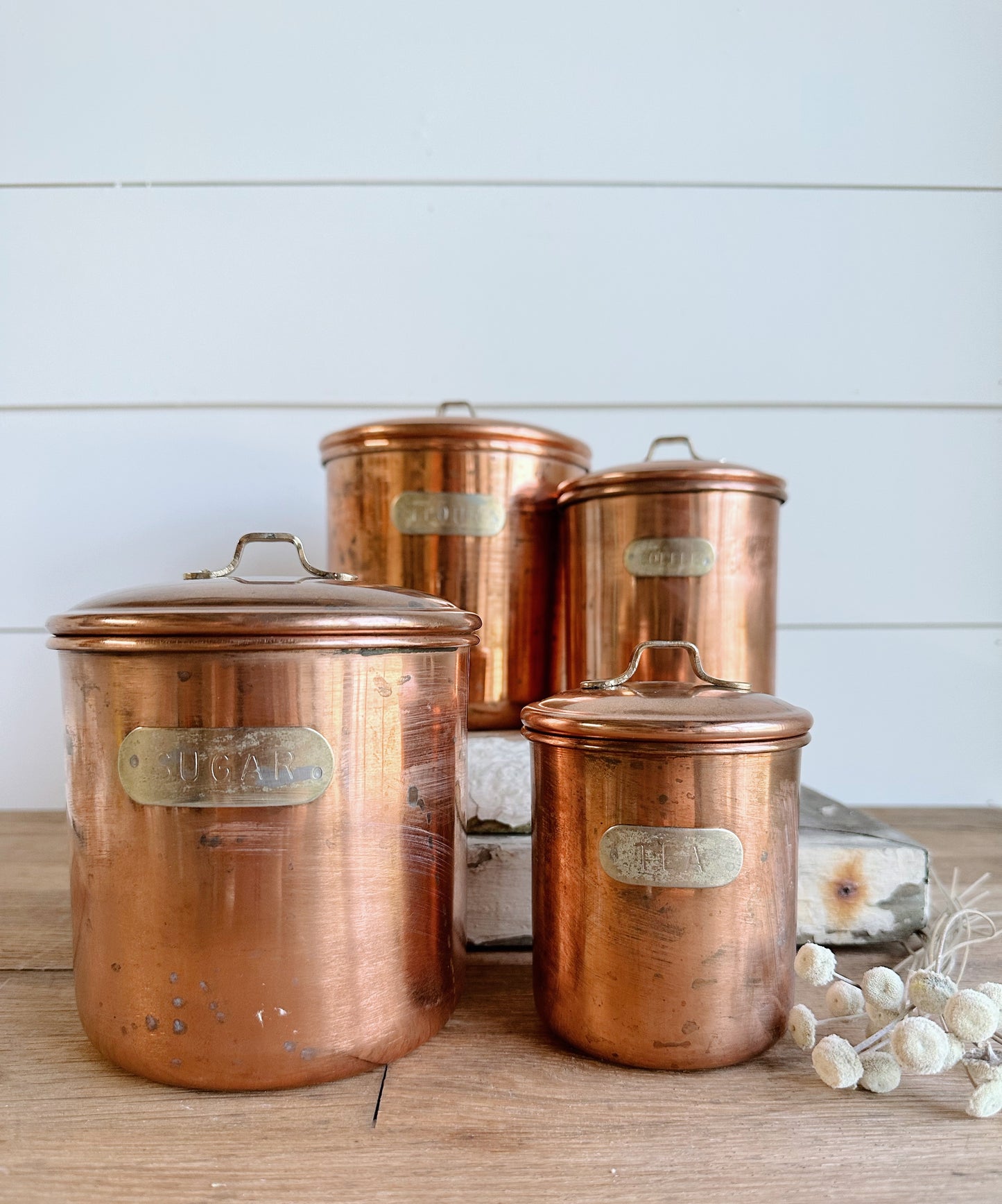 Vintage Copper Guild Nesting Canisters