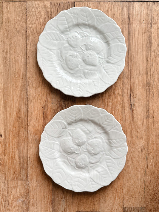 Pair of Fondeville Alvarez Spain Strawberry Plates
