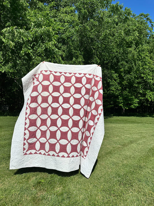 Vintage Hand Stitched Quilt, Rob Peter to Pay Paul Design