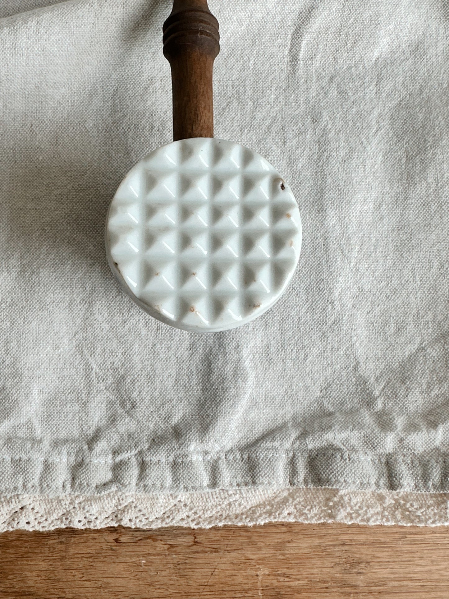 Antique English Onion Ware Meat Tenderizer